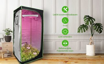 Clanmacy Gewächshaus Gewächshaus Growbox 100 x 100x 200 CM Pflanzenzelt Zuchtzelt für Indoor & Outdoor in Grün Schwarz Growzelt Zuchtschrank Darkroom Grow Tent Frühbeet Zimmergewächshaus Growschrank 99,9 % lichtundurchlässig