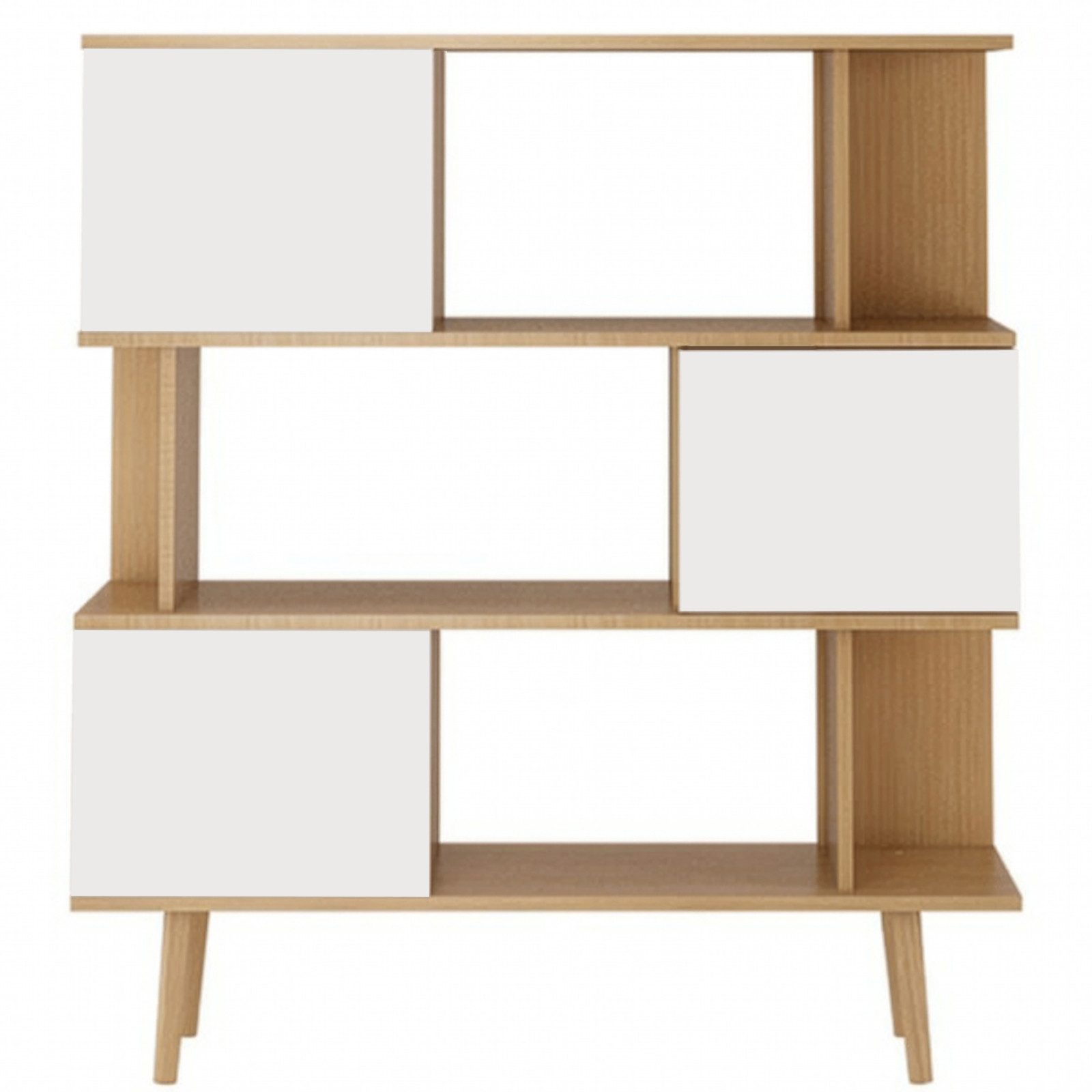 loft24 Bücherregal Aria, Regal, Standregal mit Türen, skandinavisches Design, modern