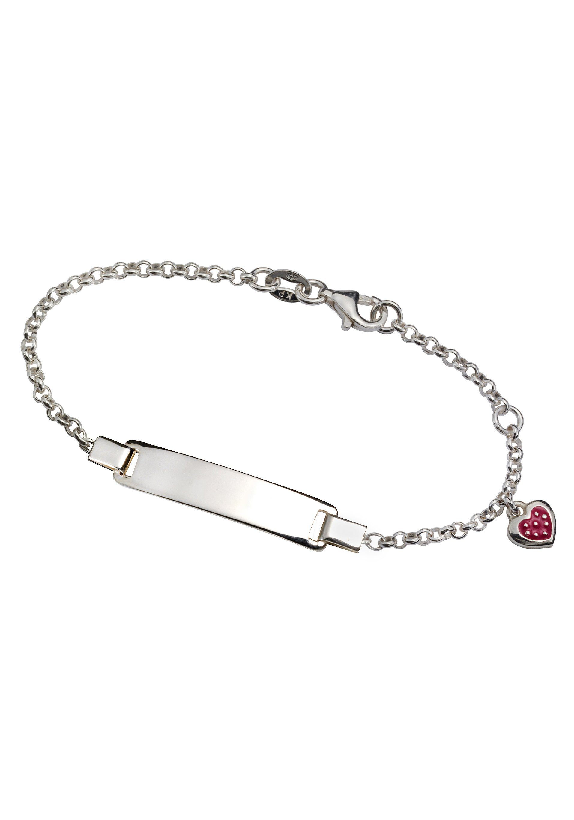 Armband Schmuck Geschenk Silber 925 Armkette ID-Platte Erbskette Erdbeere