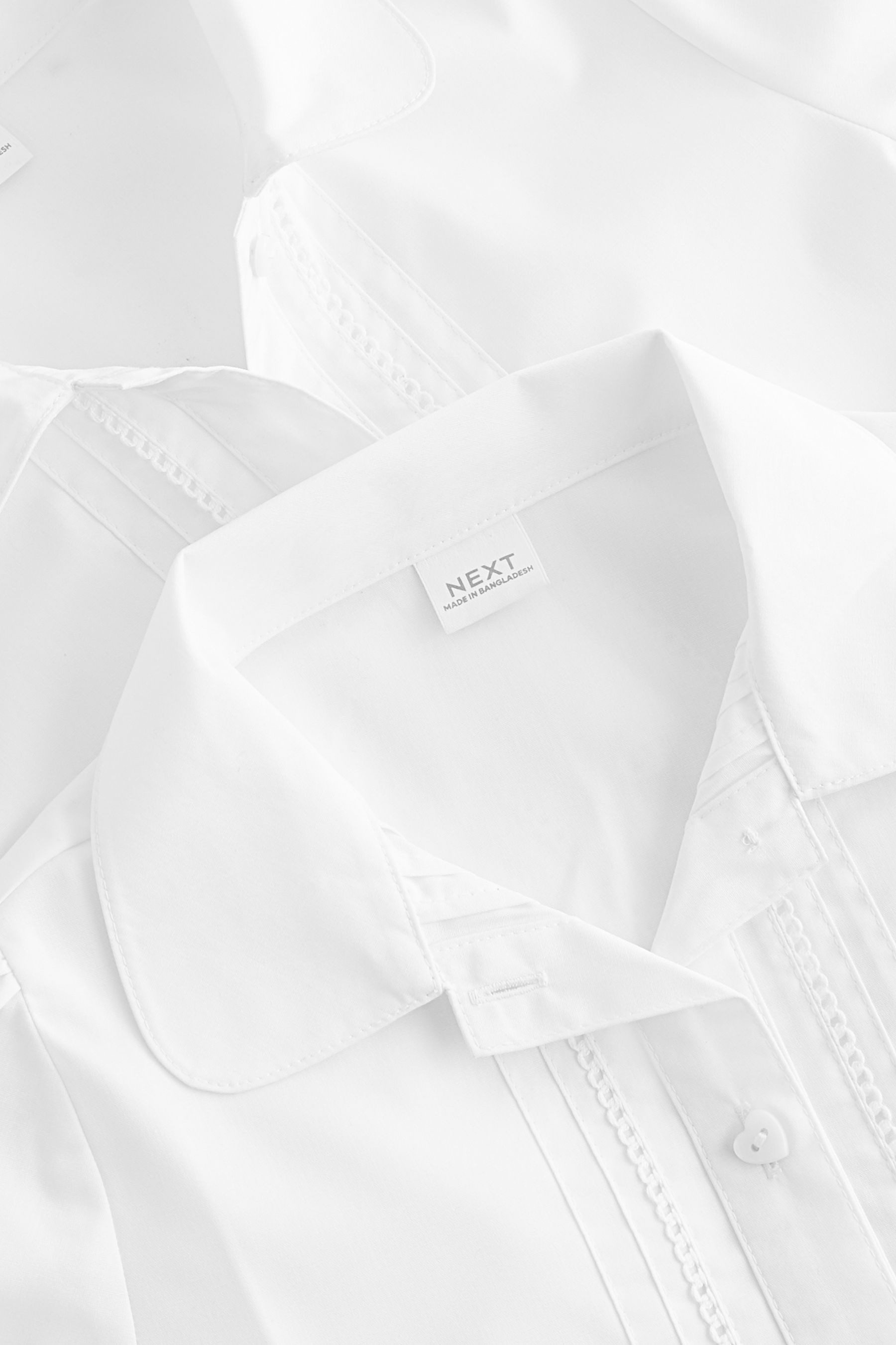 Next Langarmbluse Langärmelige Schulbluse mit Spitzenbesatz 2er-Pack (1-tlg)
