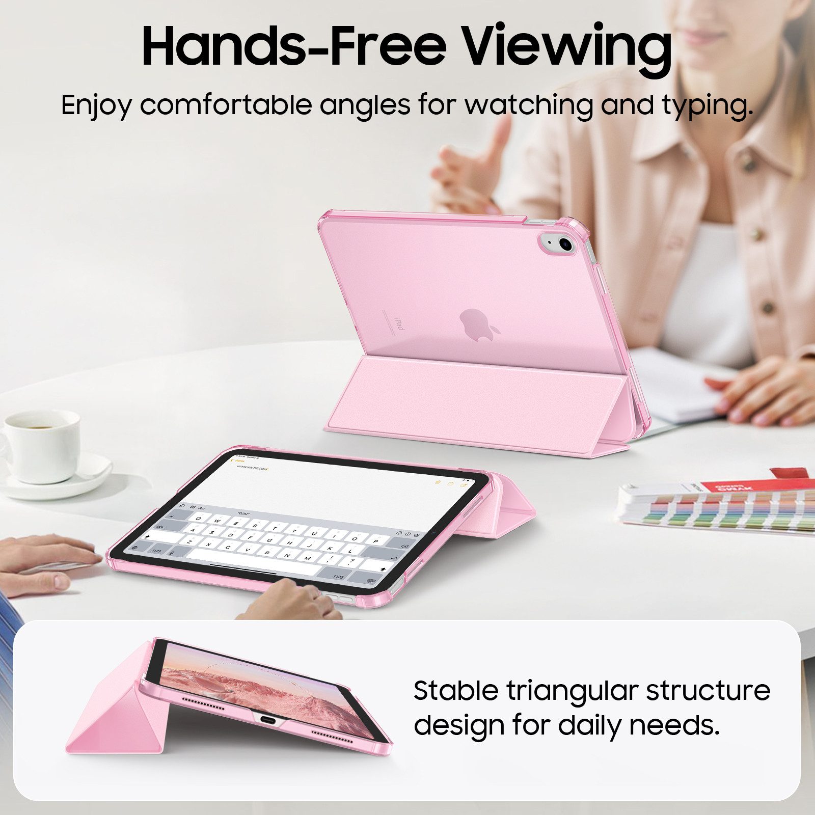 Fintie Tablet-Hülle für iPad 11. Generation 2025 (A16) 11 Zoll, iPad 10. Generation 2022 10.9 Zoll, Ultradünn Case mit transparenter Rückseite Abdeckung, Auto S – Bild 4 von 5