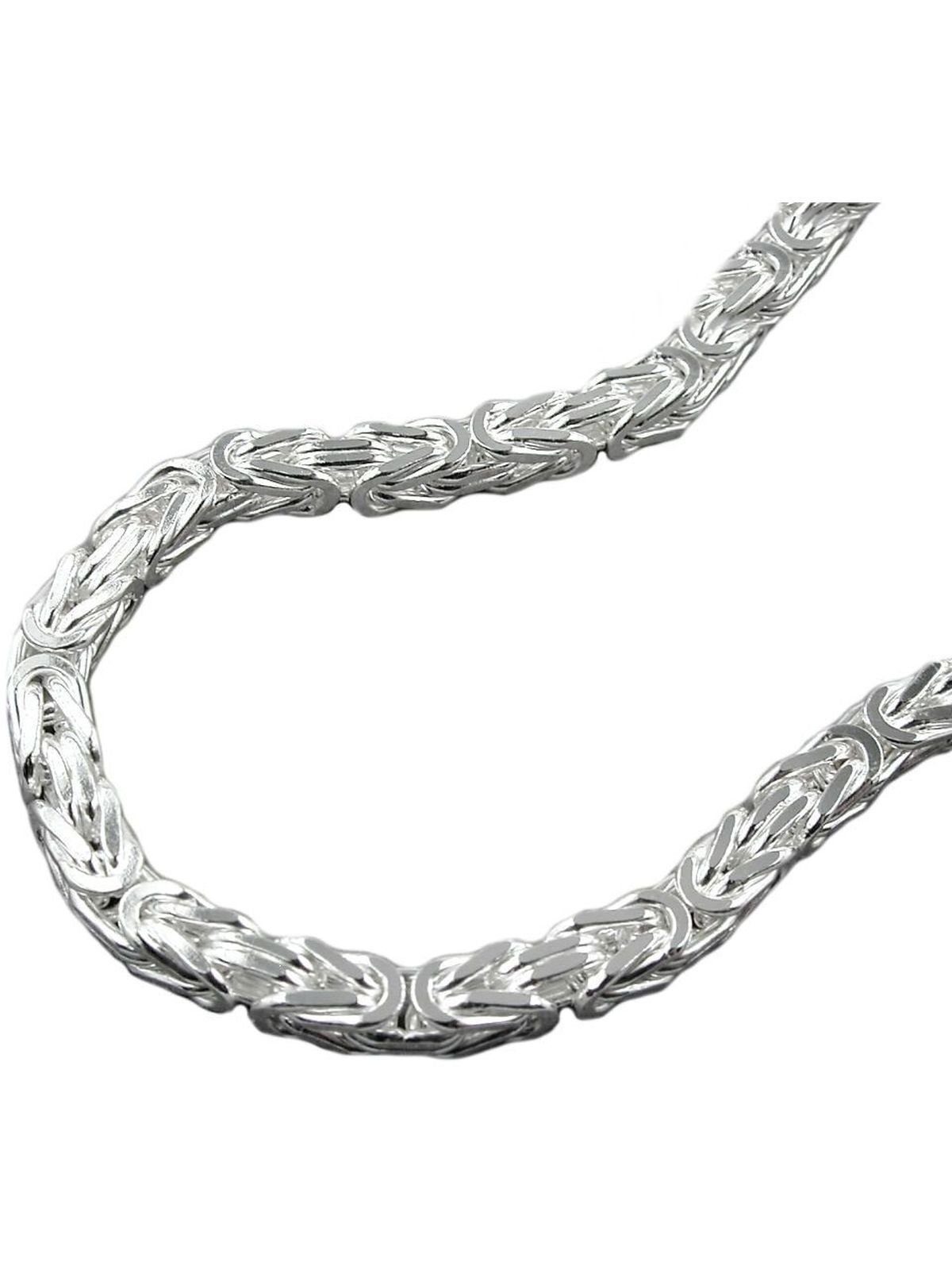 Gallay 925 55cm Silber ca.4mm glänzend Silberkette (1-tlg) Königskette vierkant