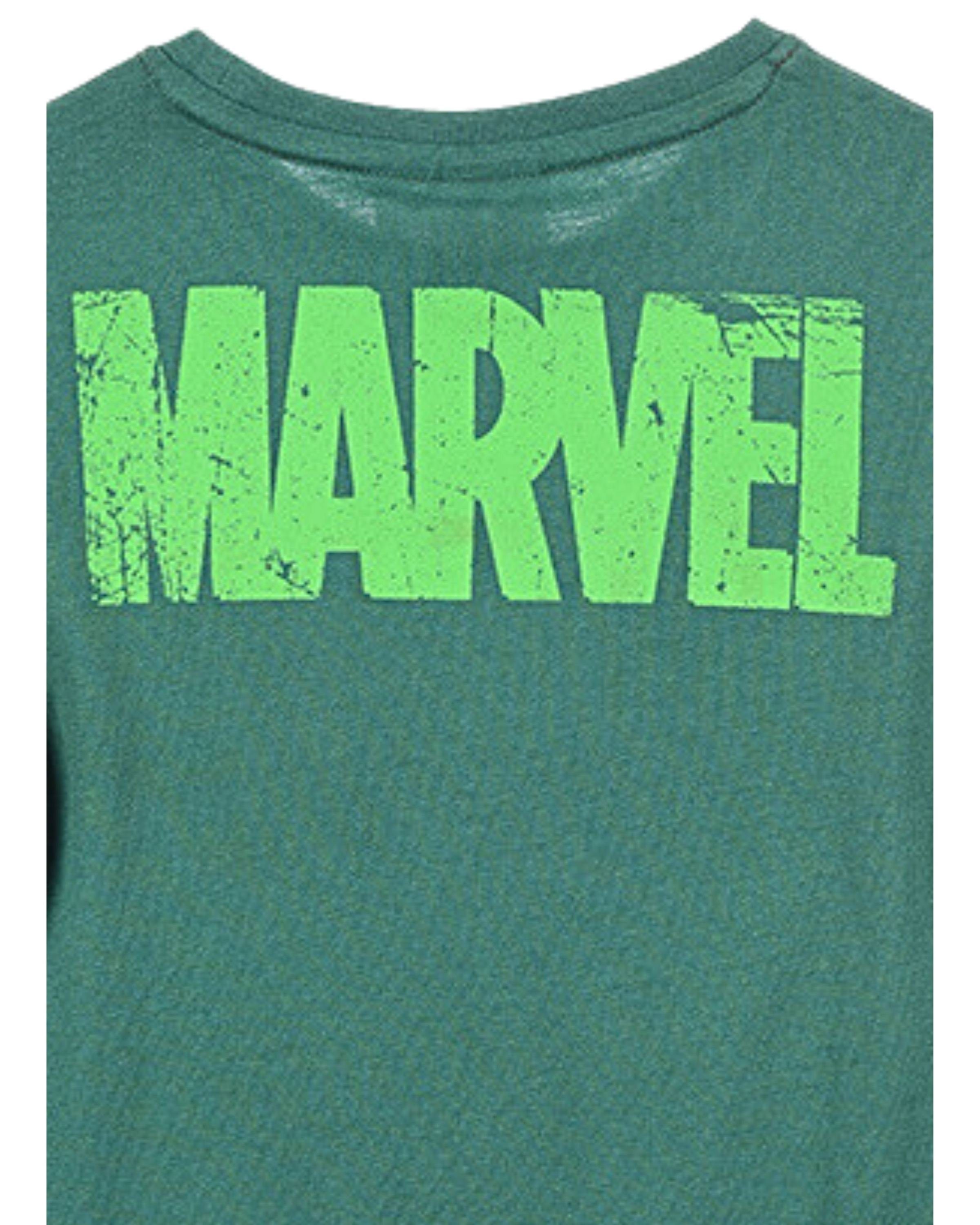 Baumwolle Avengers - 104 Grün 140 Jungen MARVEL cm aus Gr. Langarmshirt Shirt Comics