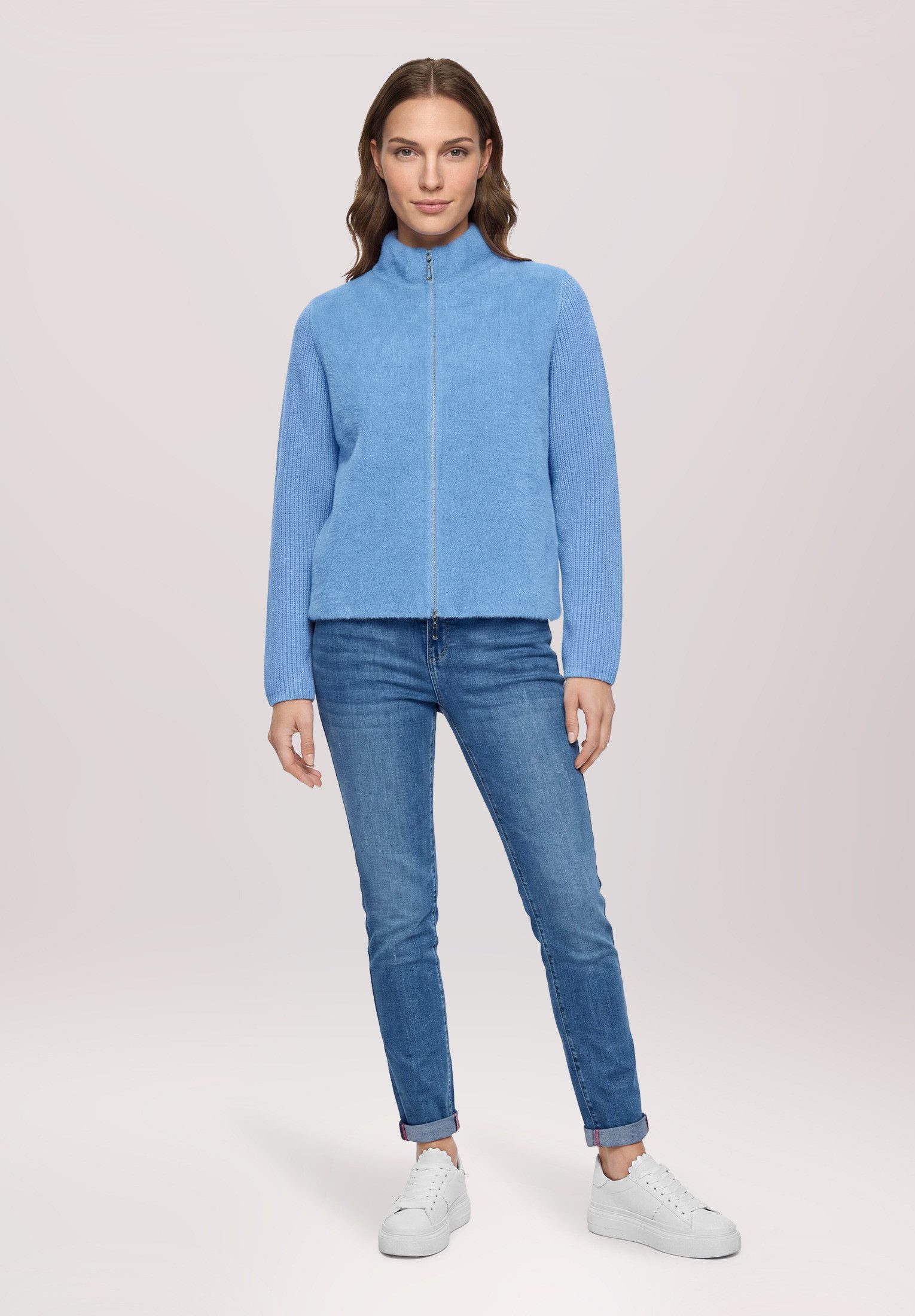 Betty Barclay Strickjacke Damen mit Reißverschluss (1-tlg)