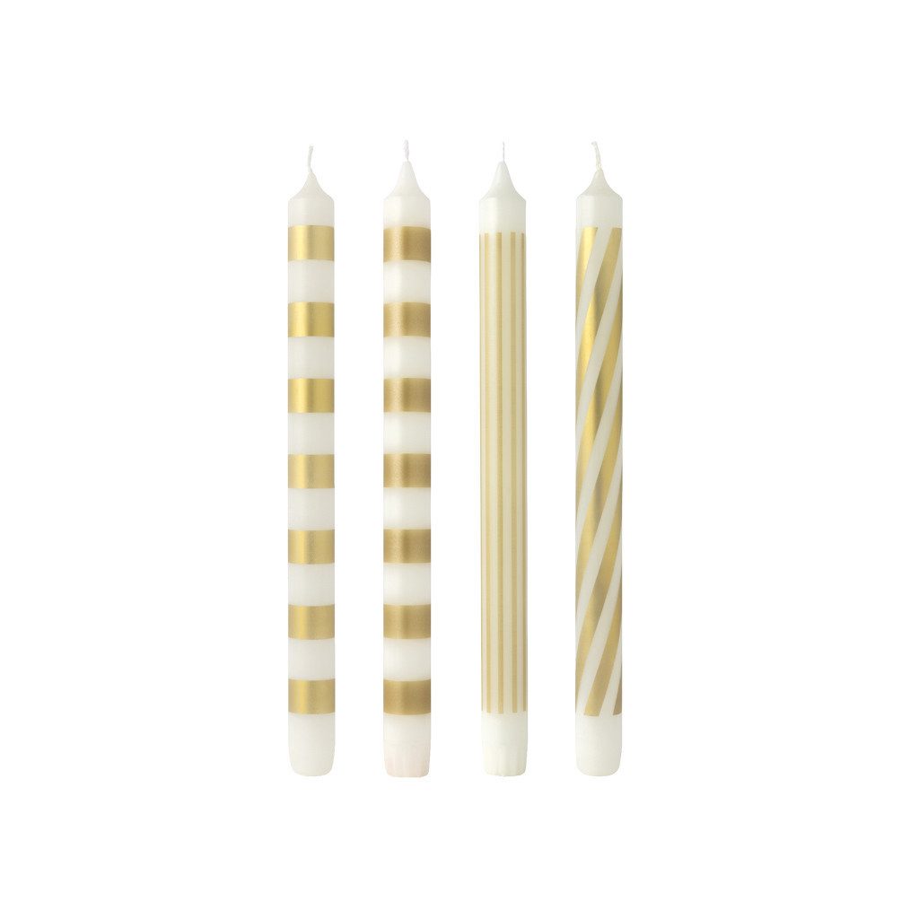 Villeroy & Boch Tafelkerze Noël Chic Stabkerze weiss,gold, 2St. (Set, 4-tlg)