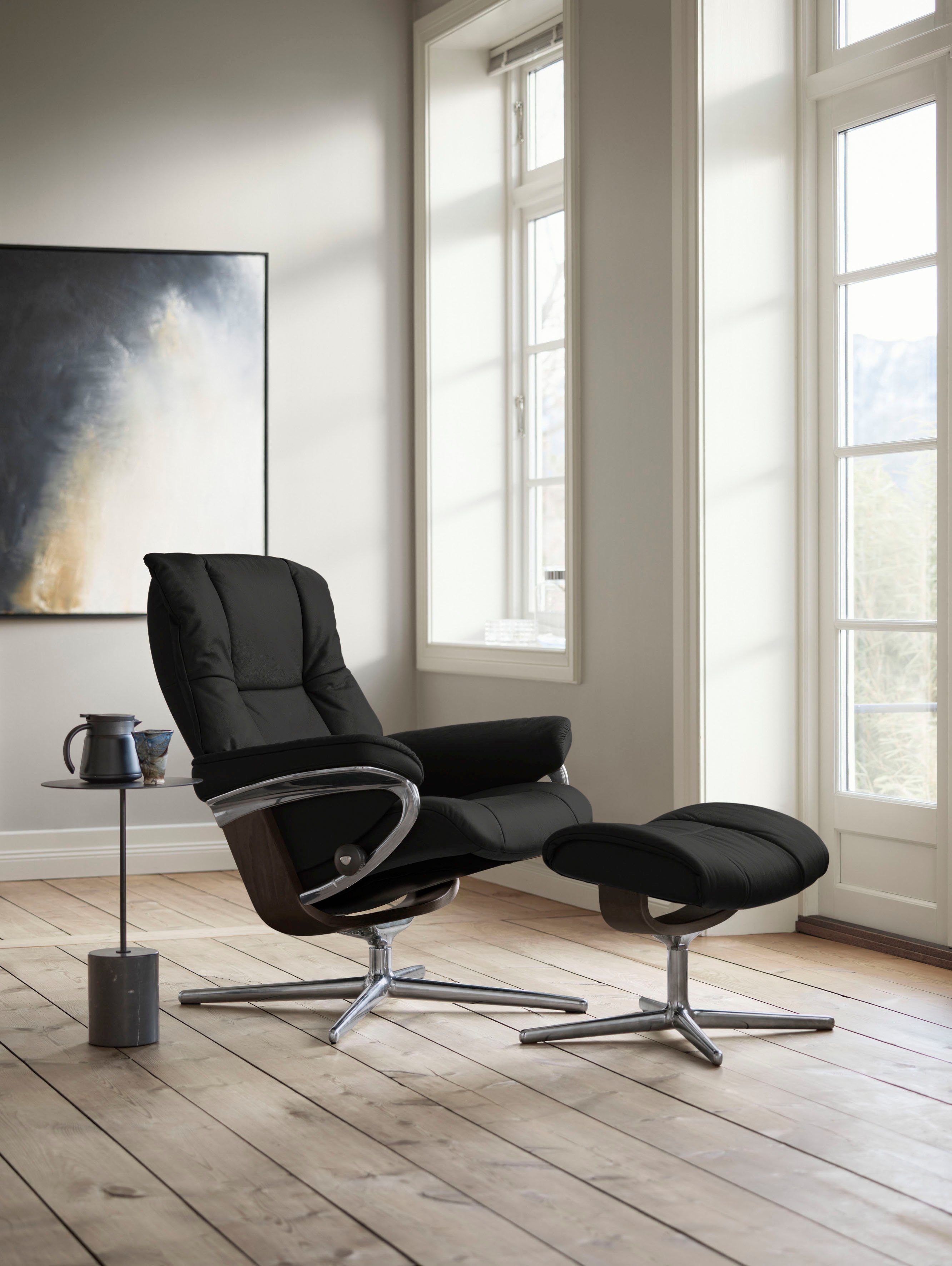 Stressless® Relaxsessel Mayfair (Set, Relaxsessel mit Hocker), mit Hocker, mit Cross Base, Размер S, M & L, Holzakzent Wenge