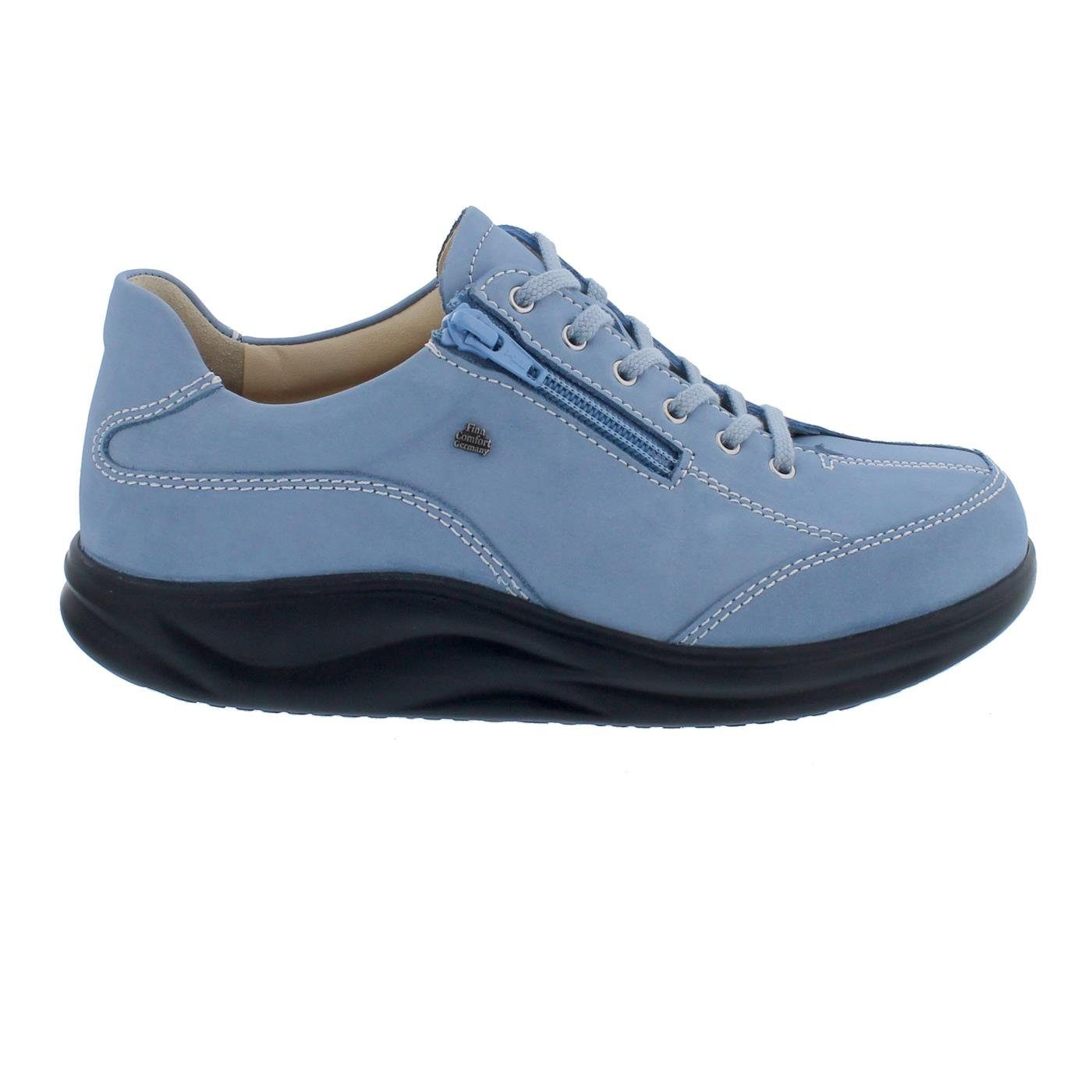 Finn Comfort Otaru Halbschuh (Finnamic), Nubukleder, Blue, Schnürung u. Reißversch Schnürschuh