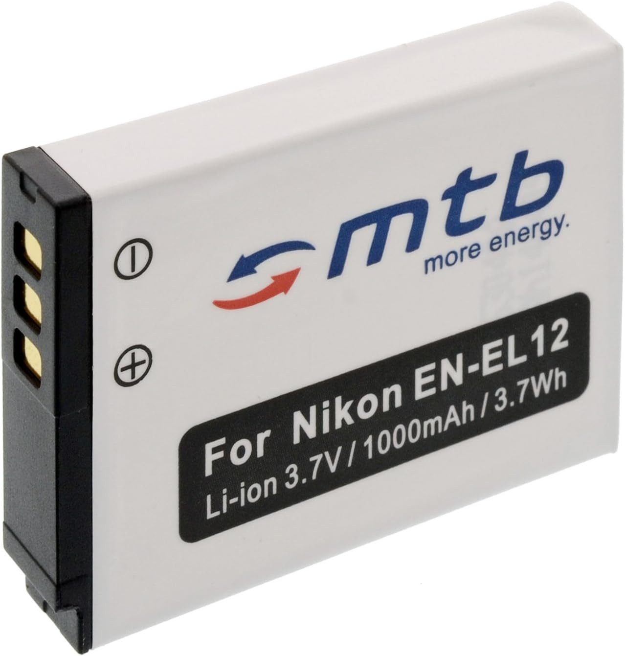 mtb more energy Akku für Nikon EN-EL12 Kamera-Akku kompatibel mit Akku-Typ Nikon EN-EL12 1000 mAh (3,7 V)