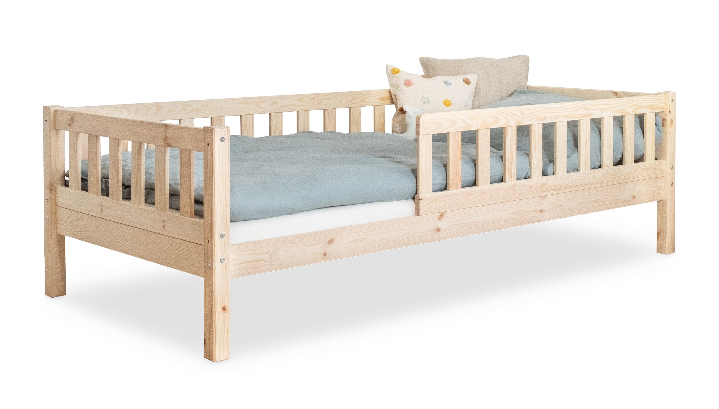 Ehrenkind Kinderbett Lille aus massivem Kieferholz mit Rausfallschutz, 90x2 günstig online kaufen