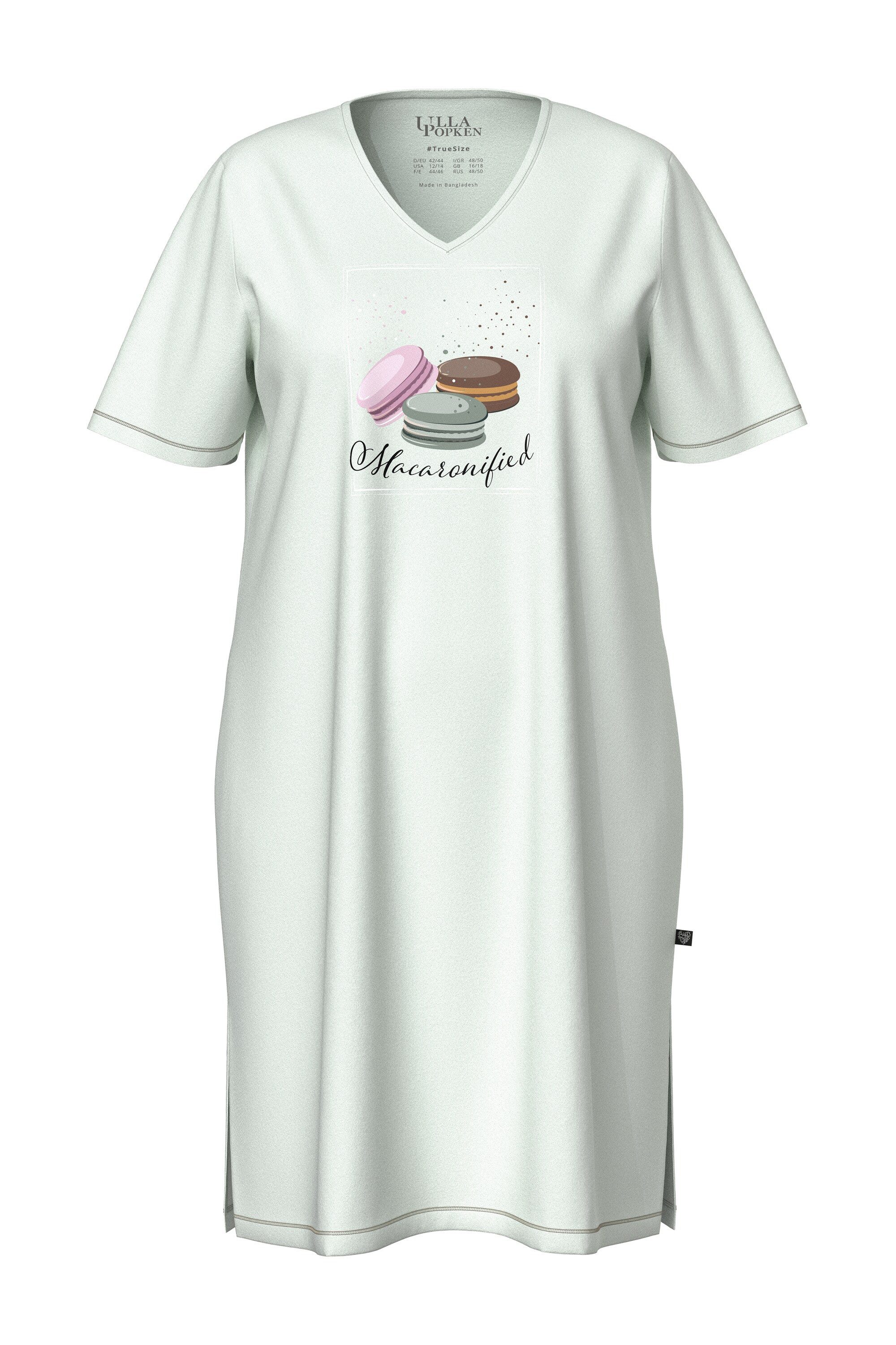 Ulla Popken Bigshirt Bigshirt platzierter Druck V-Ausschnitt Halbarm günstig online kaufen