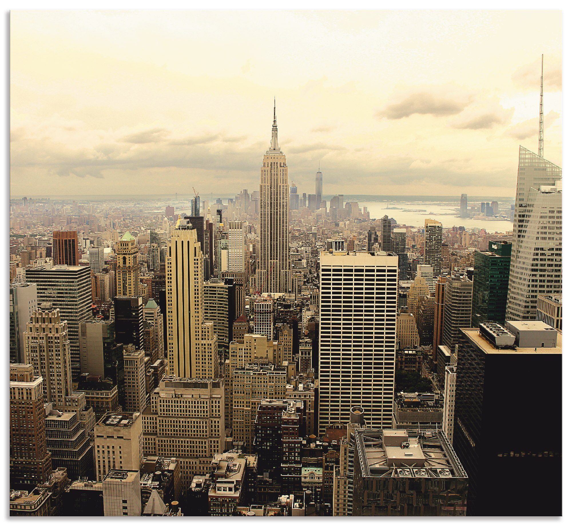 Artland Küchenrückwand Skyline Manhattan - New York, (1-tlg), Alu Spritzschutz mit Klebeband, einfache Montage