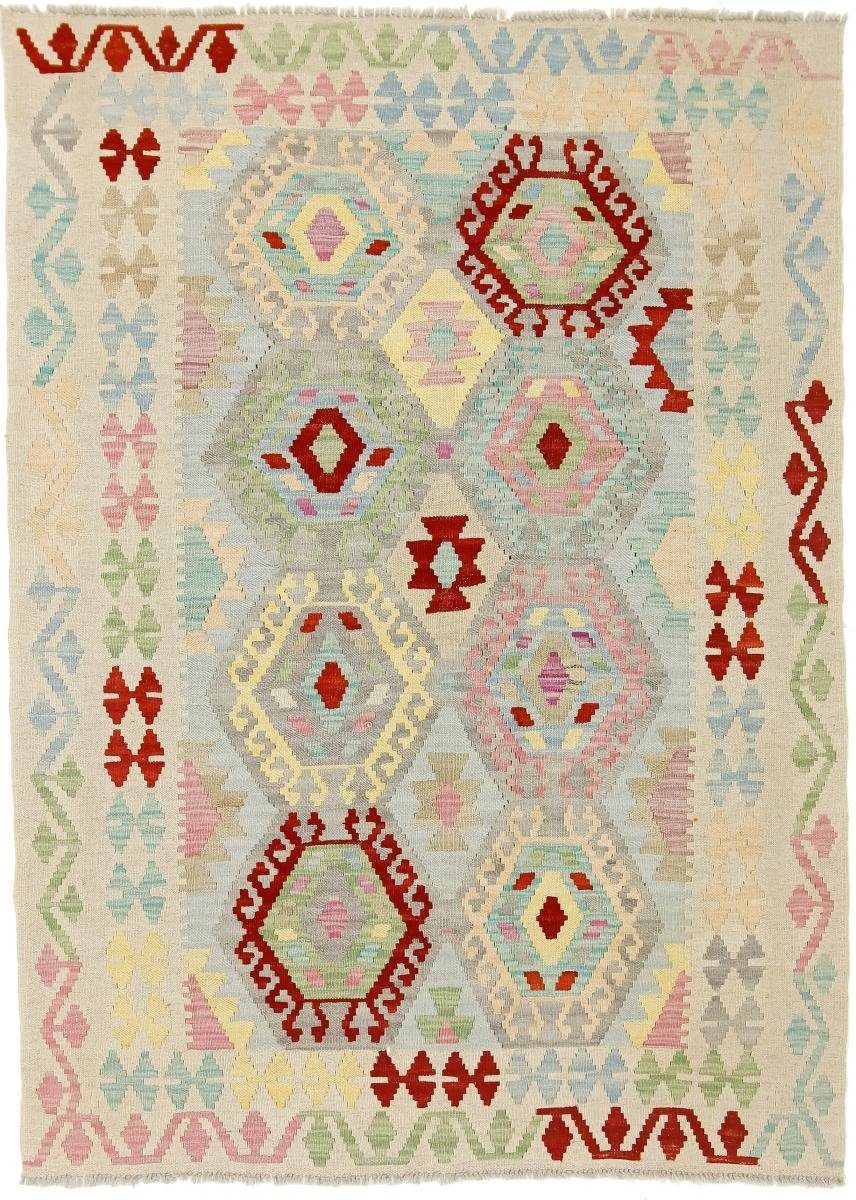 Orientteppich Kelim Afghan 128x176 Handgewebter Orientteppich, Nain Trading, rechteckig, Höhe: 3 mm