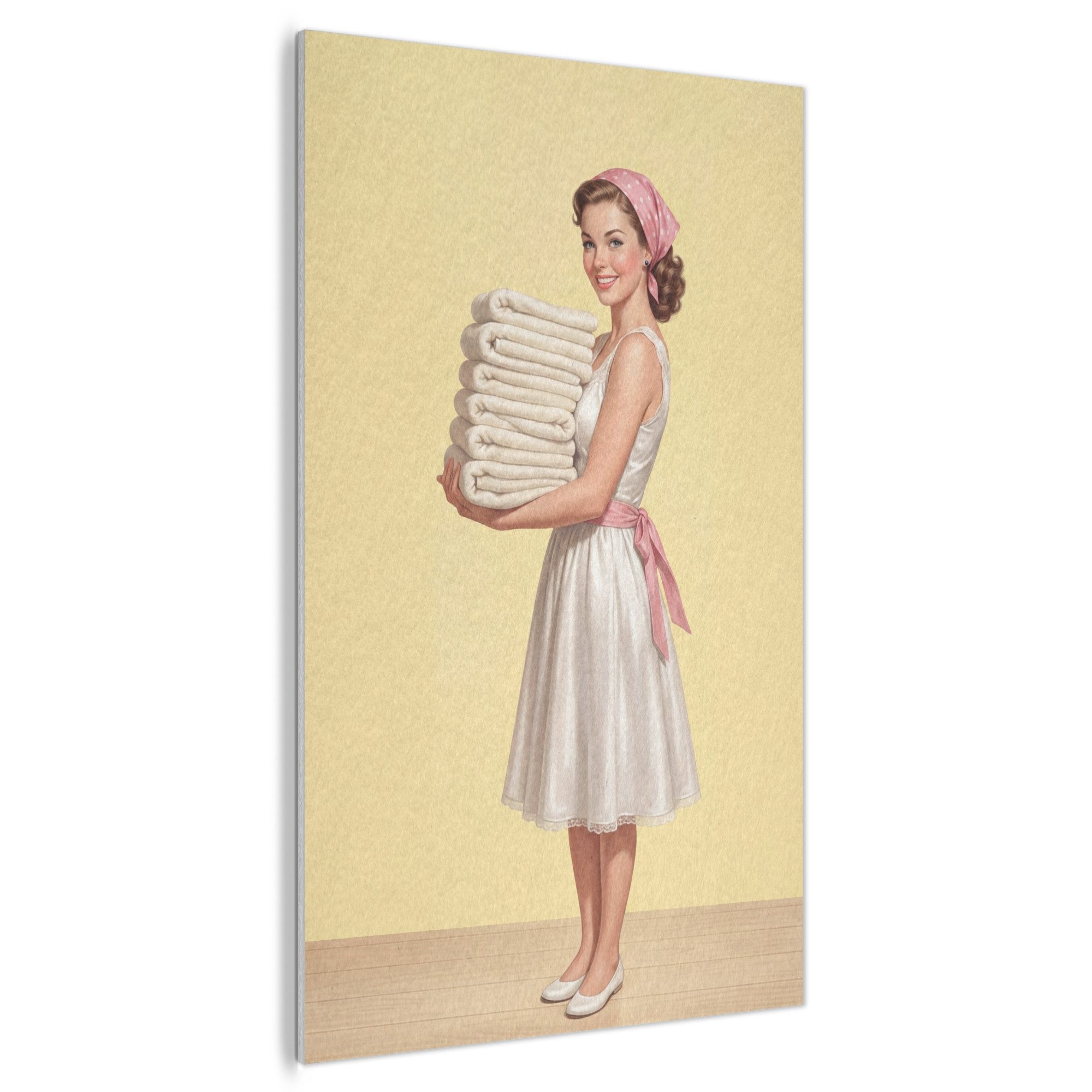 MuchoWow Gemälde Handtücher - Frau - Kleid - Rosa, Fotodruck (1 St), Akustikbilder PET-Filz, Wandpaneele, Akustikpaneele 100x150 cm