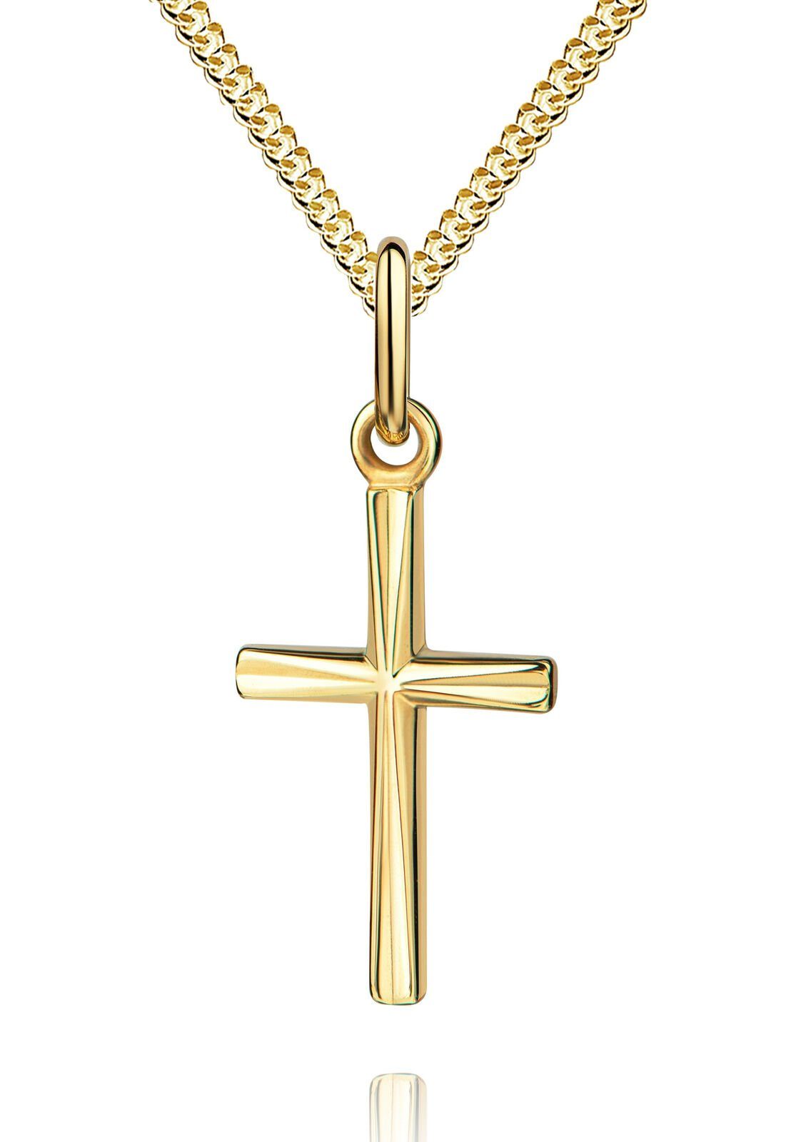 kleine Kreuzanhänger 36 585 Kette Anhänger Gelbgold (Goldkreuz, in wählbar - Germany Länge mit Kreuzkette cm. JEVELION 70 Kette mit Kinder), für Made - aus