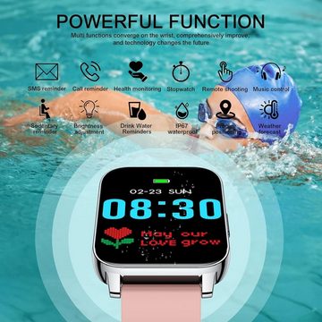 MicLee Smartwatch (1,69 Zoll, Android iOS), Armband Fitness Tracker Sportuhr Wasserdicht IP67 Bluetooth Anruf Uhr