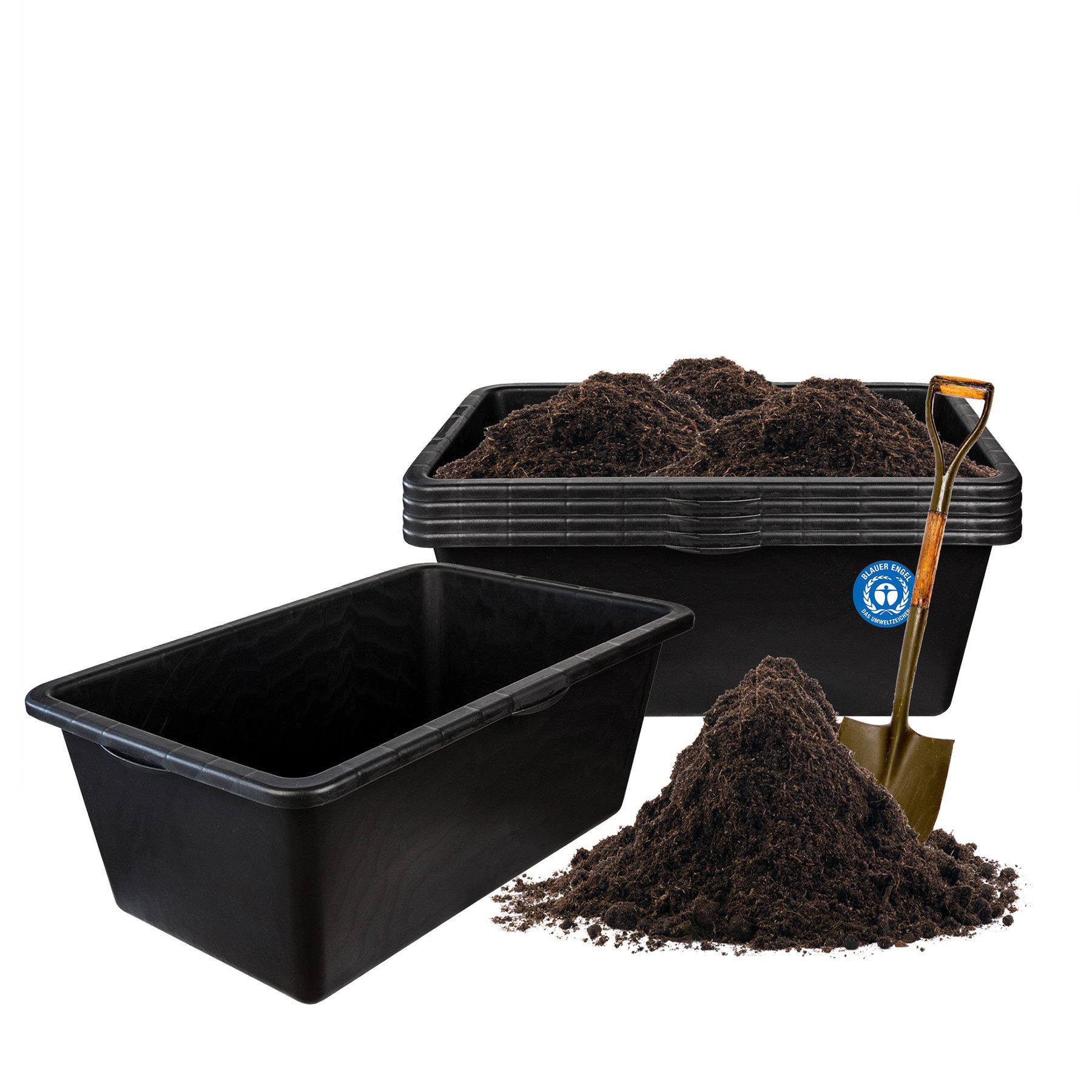 BigDean Mörtelkasten 5x Mörtelwanne 80 L Eckig Miniteich Baueimer Made in Germany, (Set, 5-tlg., Mörtelwanne), Vielseitig, Speiswanne, Mörtelwanne, Zementwanne, – Bild 2 von 5