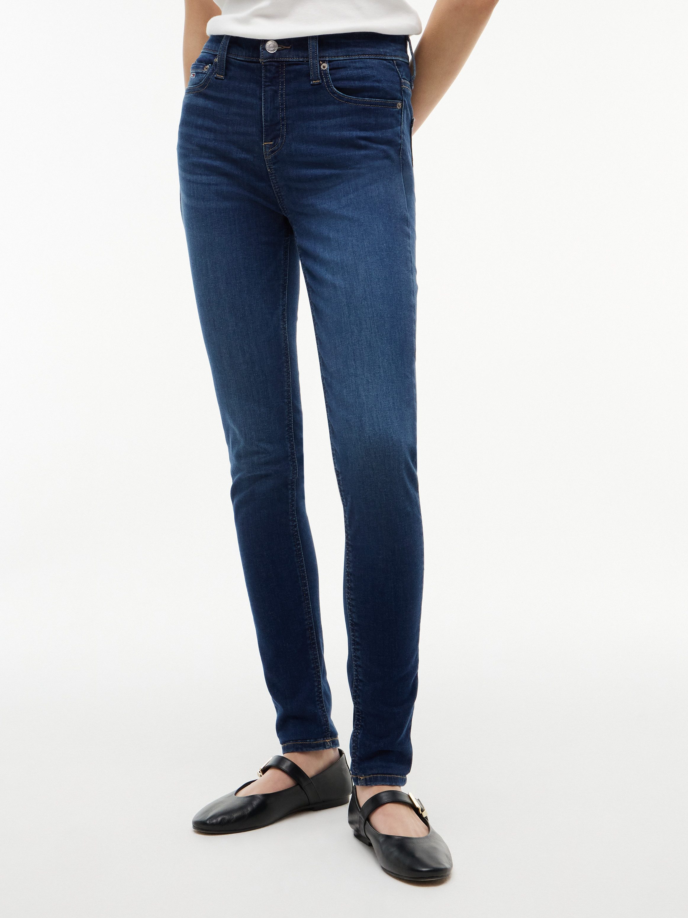Tommy Jeans Skinny-fit-Jeans NORA MID RISE mit Waschung, Logo-Badge