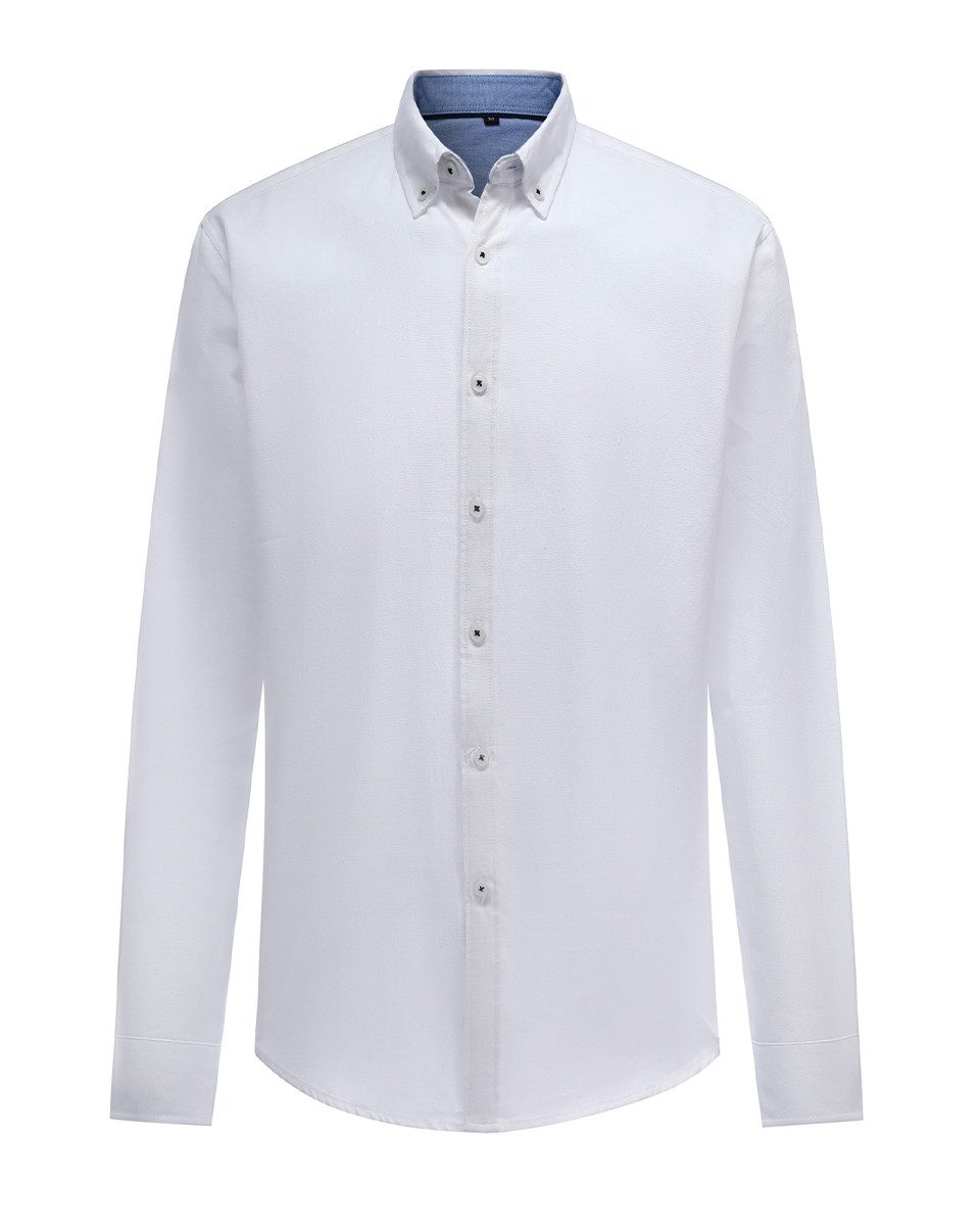 Allthemen Businesshemd mit Button-Down-Kragen Langarmhemd Slim Fit Hochzeit günstig online kaufen