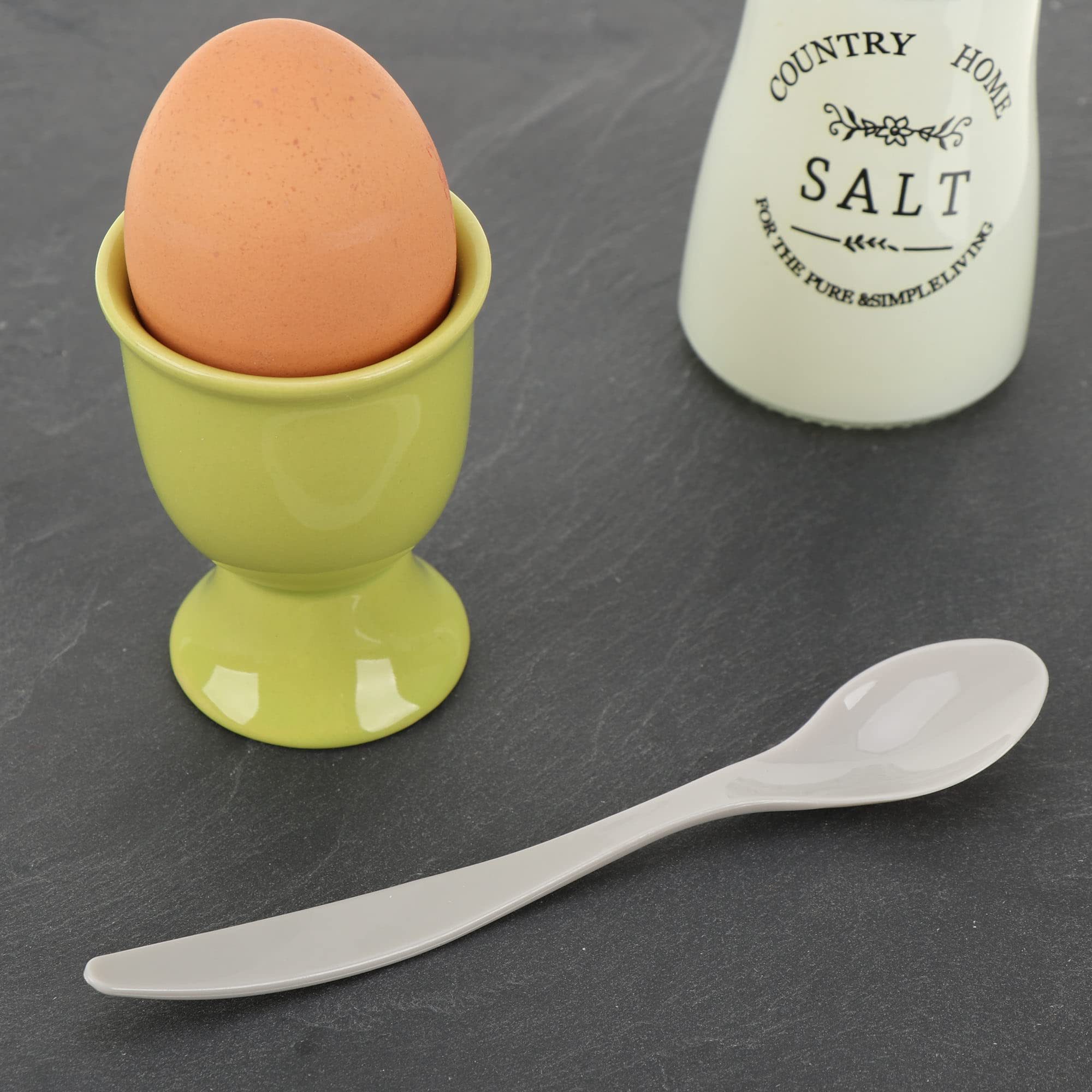 com-four Eierlöffel Eierlöffel aus Kunststoff (24 Stück), wiederverwendbare Dessertlöffel - BPA-freie Plastiklöffel