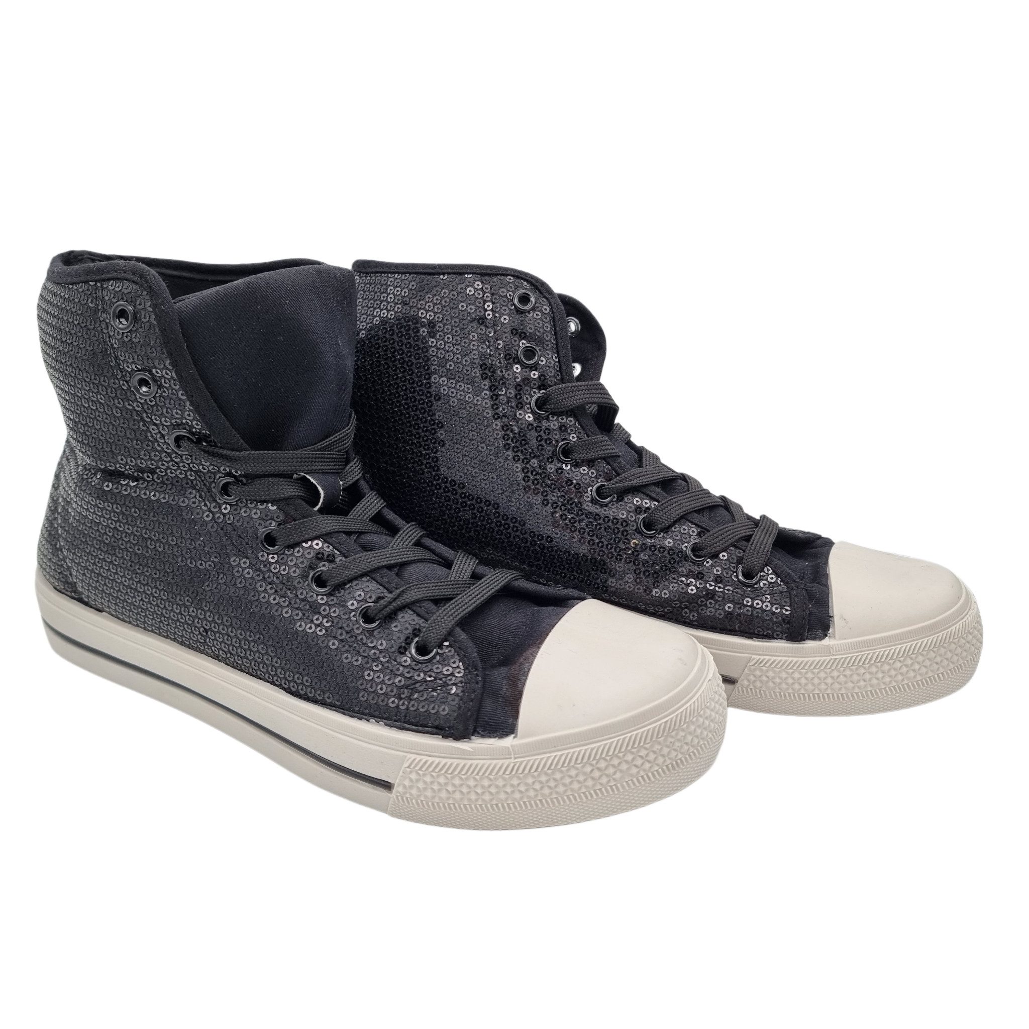 TOPCENT Paillettenschuhe, Sneakers, Gr. 37-43 in schwarz Sneaker