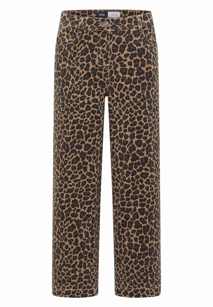 CECIL Loose-fit-Jeans Style Neele mit Leo-Muster / Stretch