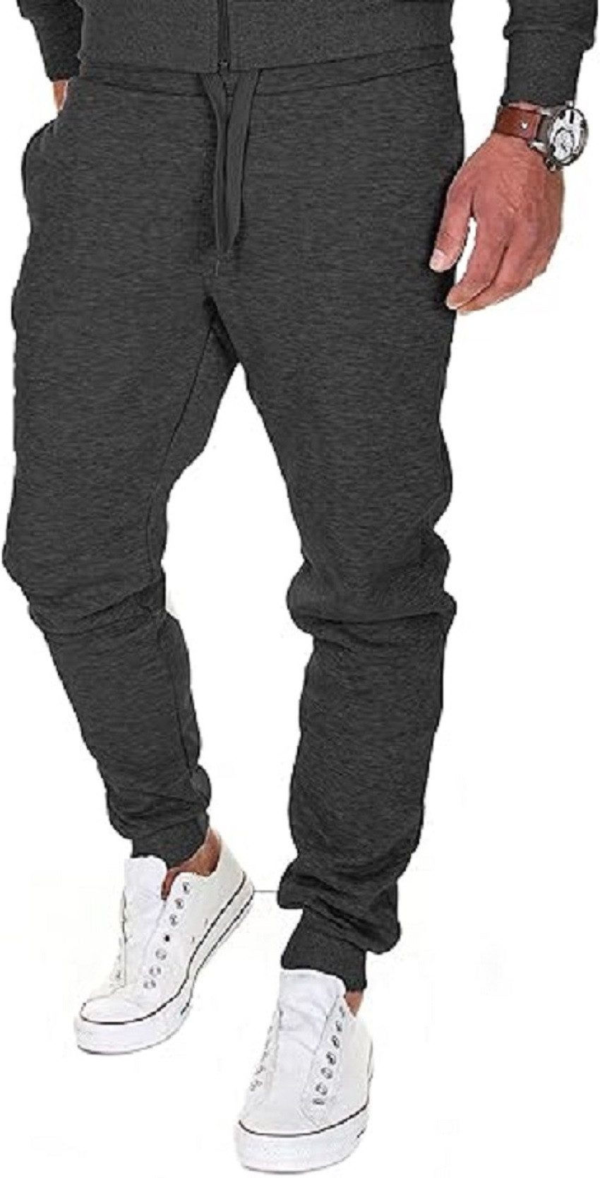 MERISH Jogginghose Jogginghose Herren Jogger Männer Baumwolle Slim Fit Anthrazit, S)