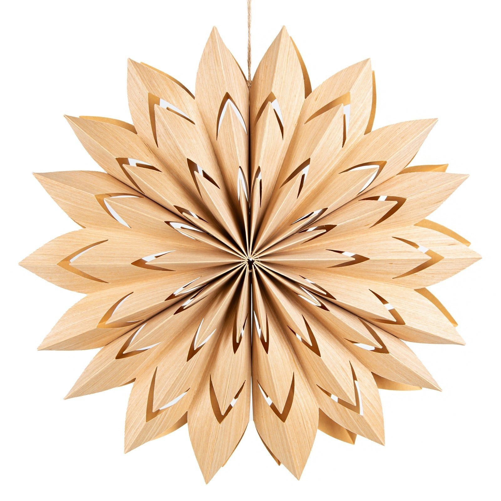 Logbuch-Verlag Dekofigur XXL Schneeflocke aus Papier Blume Weihnachtsstern Natur Ø40cm