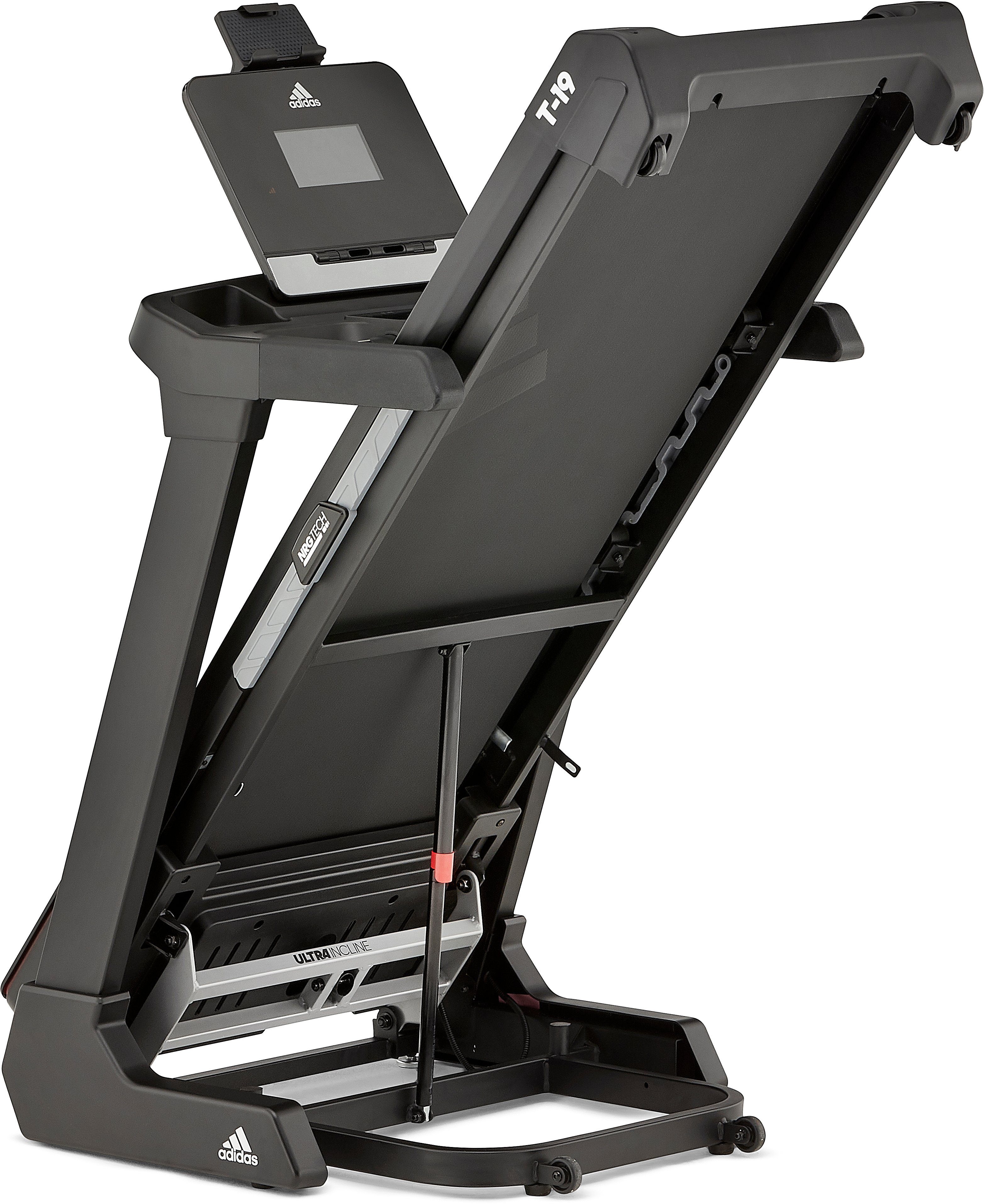 adidas Performance Laufband T-19 BT (mit Bluetooth und App-Funktion und LED-Beleuchtung), bis max. 20 km/h, klappbar, mit Steigung, 150 kg max. Benutzergewicht