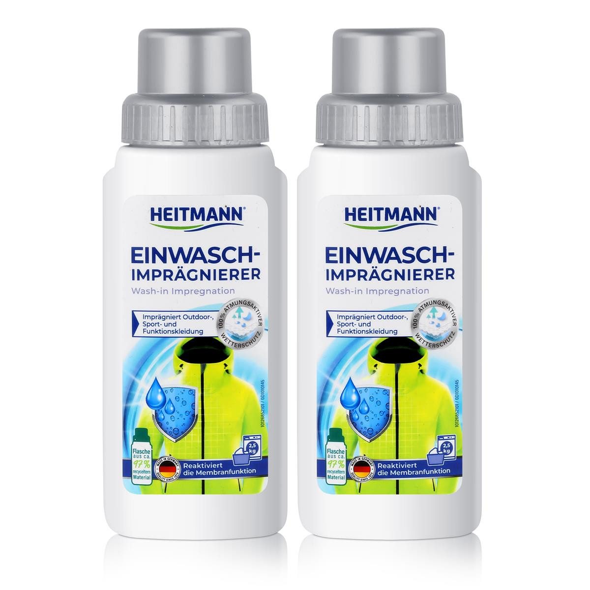 HEITMANN Heitmann Einwasch-Imprägnierer 250ml imprägniert Outdoor Kleidung (2er Spezialwaschmittel
