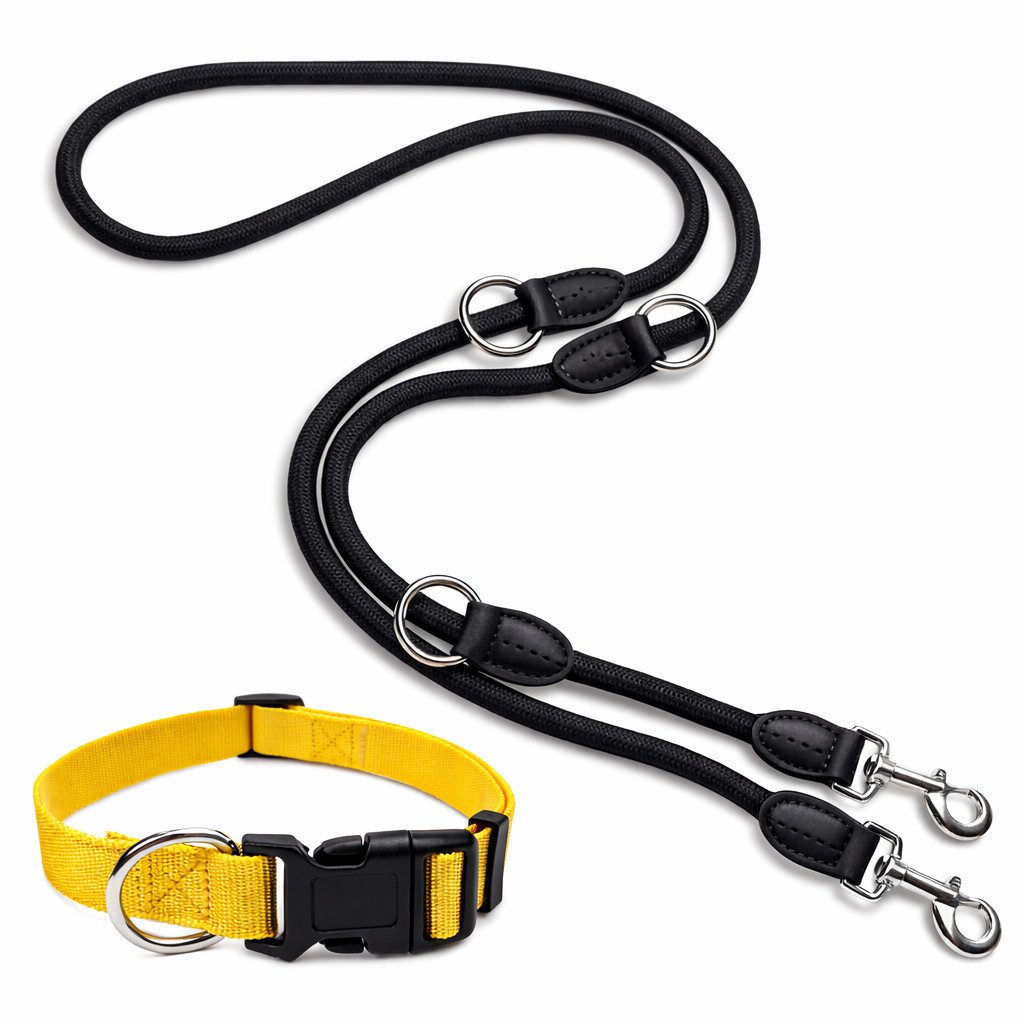 Illes-Laedchen Hunde-Halsband Hundehalsband mit Leine im Set viele Größen und Farben in top Qualität