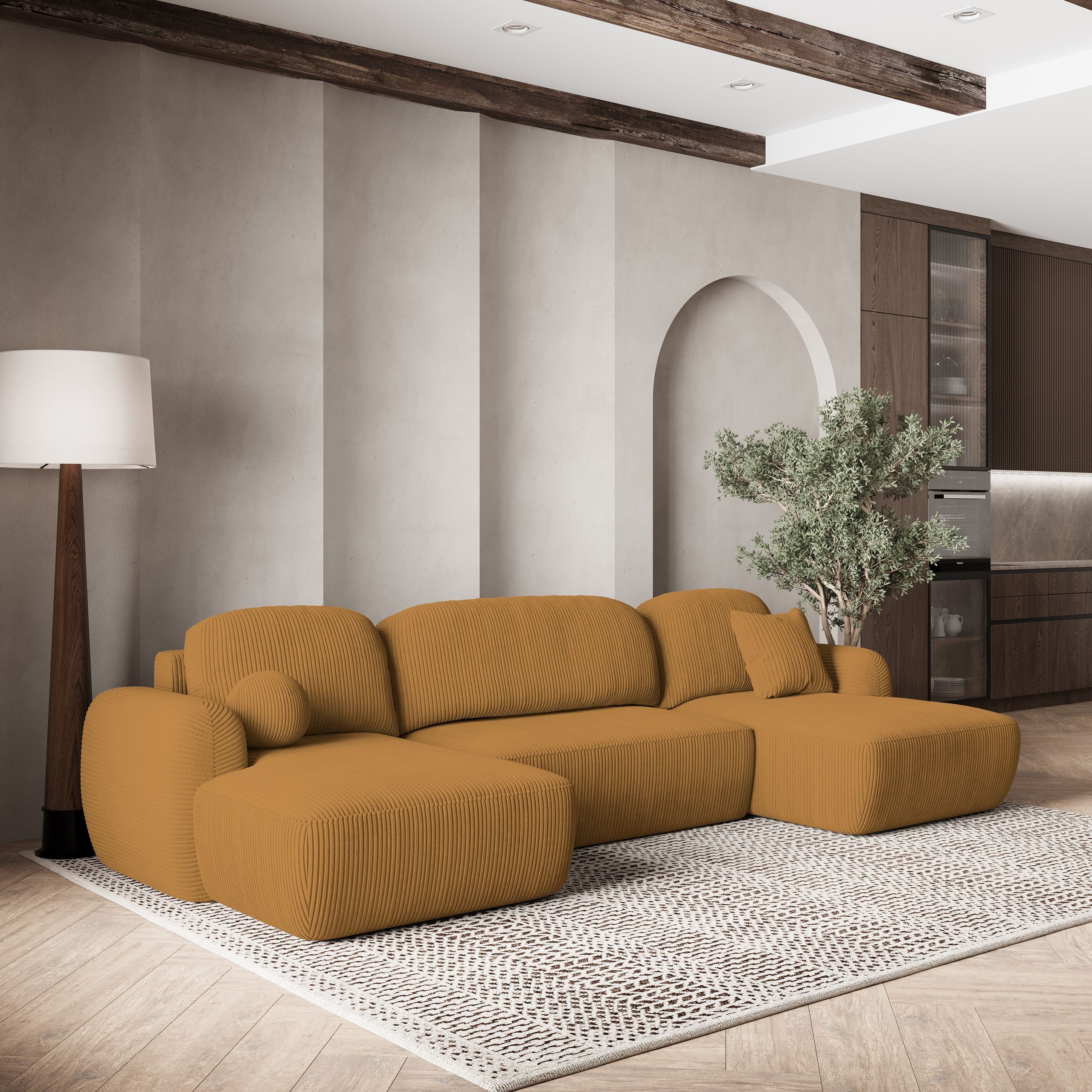 Masseno Ecksofa SAVONA mit Schlaffunktion U-Form, günstig online kaufen