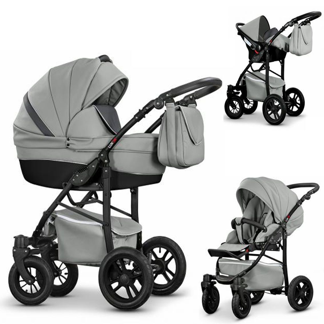 Kombi-Kinderwagen Craft Eco 4 in 1 inkl. Sportsitz, Autositz und Zubehör in 16 Farben