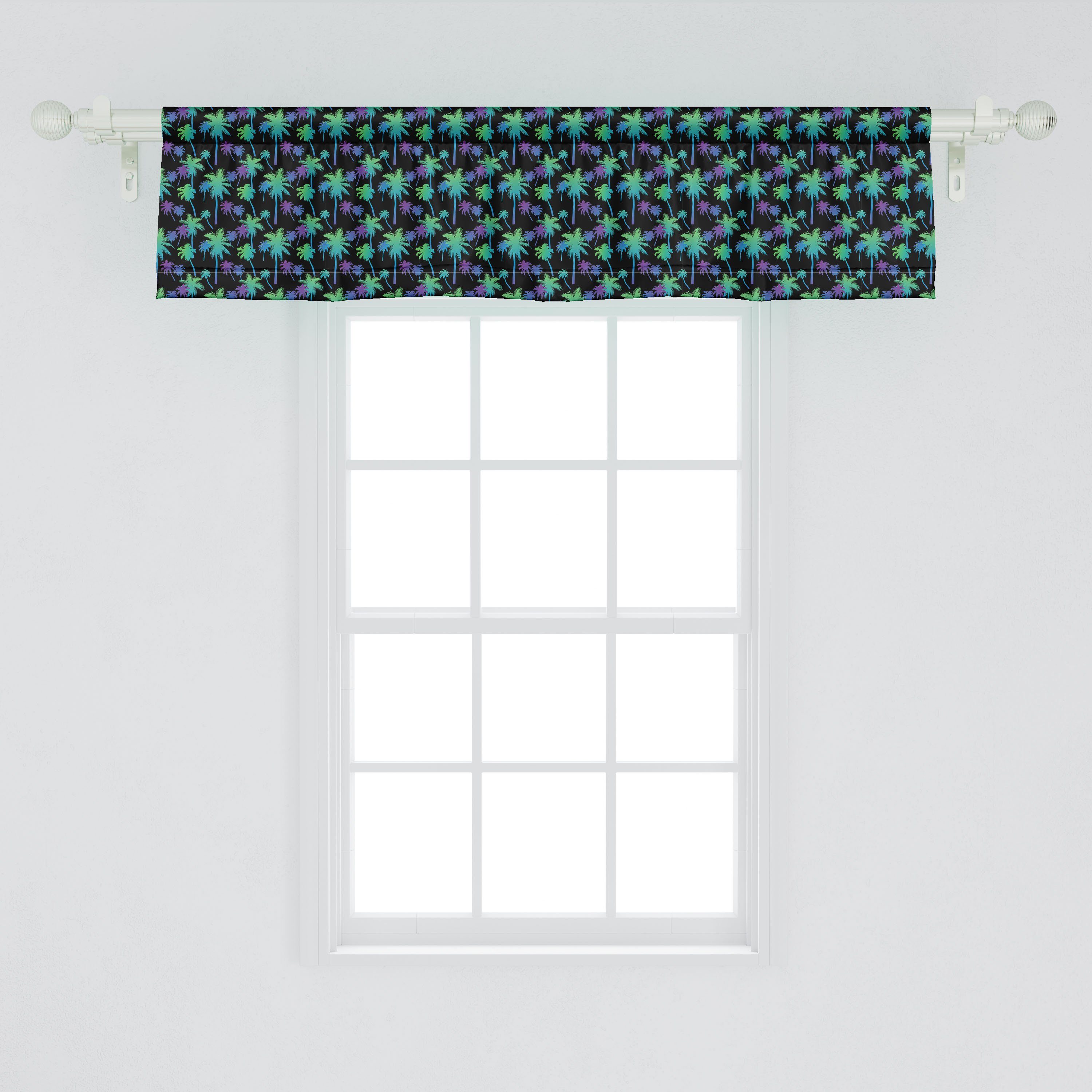 Küche Abakuhaus, mit Sommer Vorhang Volant Vibe Microfaser, für Bunt Stangentasche, Dekor Hawaiian Scheibengardine Palms Schlafzimmer
