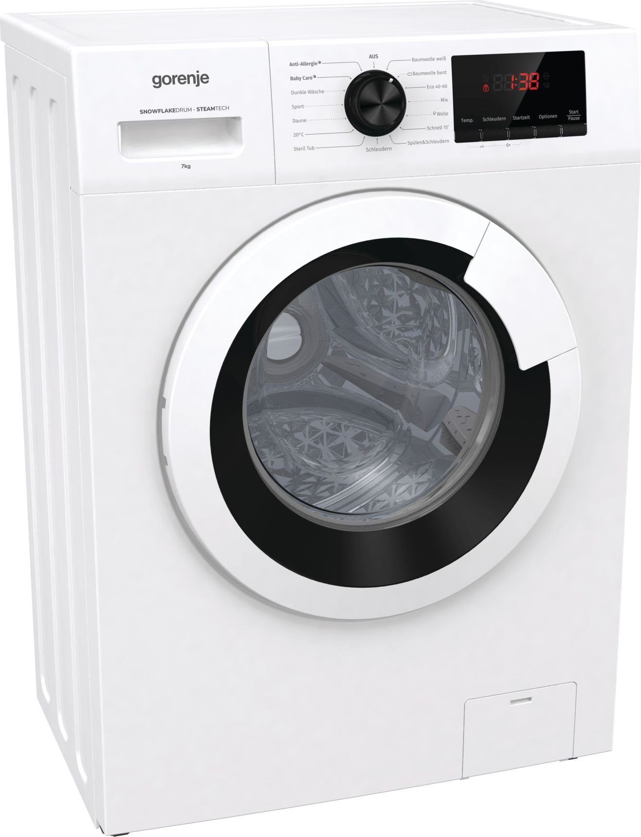 Gorenje WE 743P Waschmaschine 7 KG EEK 1400 UpM Display weiß Aquastop A++ 