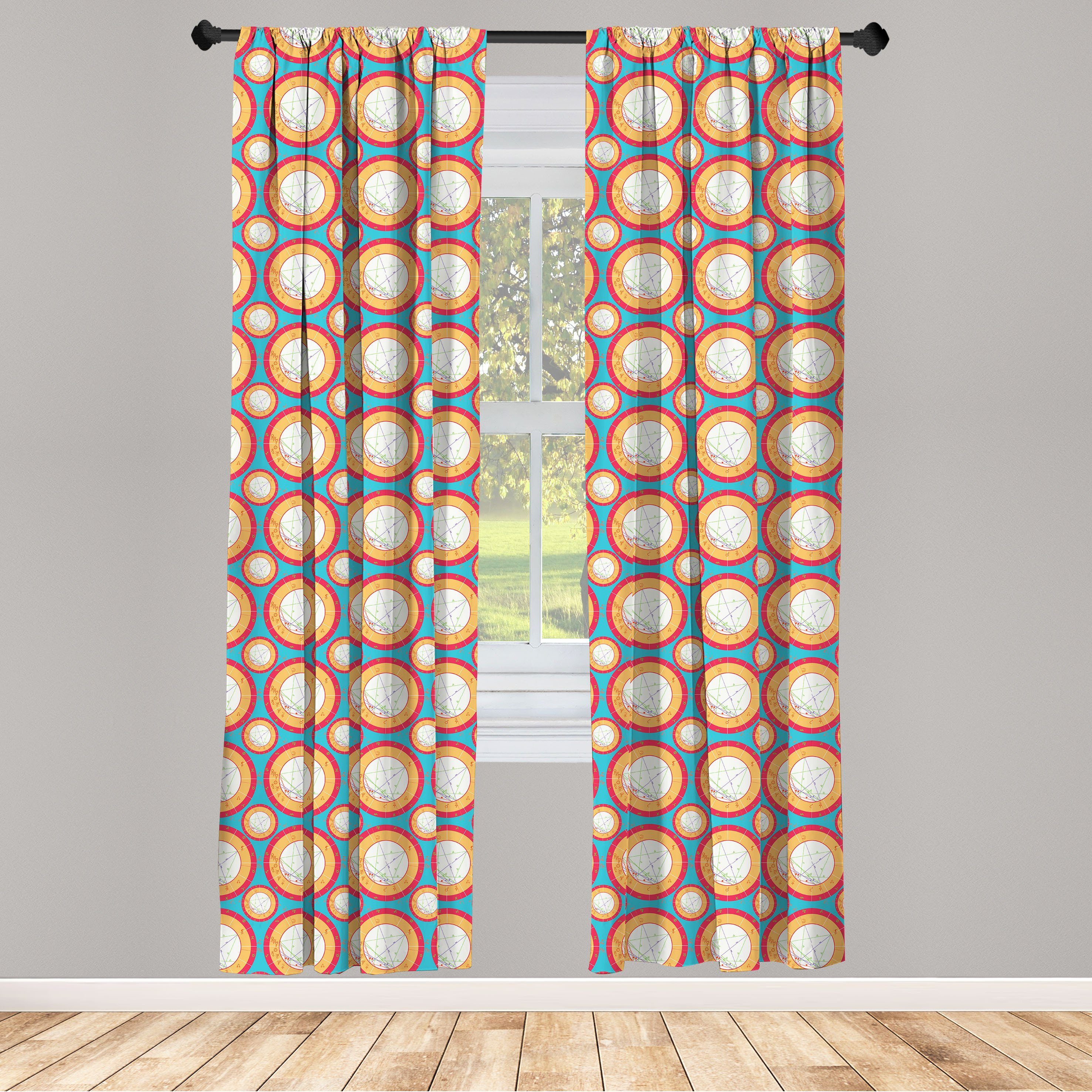 Gardine Vorhang für Wohnzimmer Schlafzimmer Dekor, Abakuhaus, Microfaser, Platz Natal Stern Muster