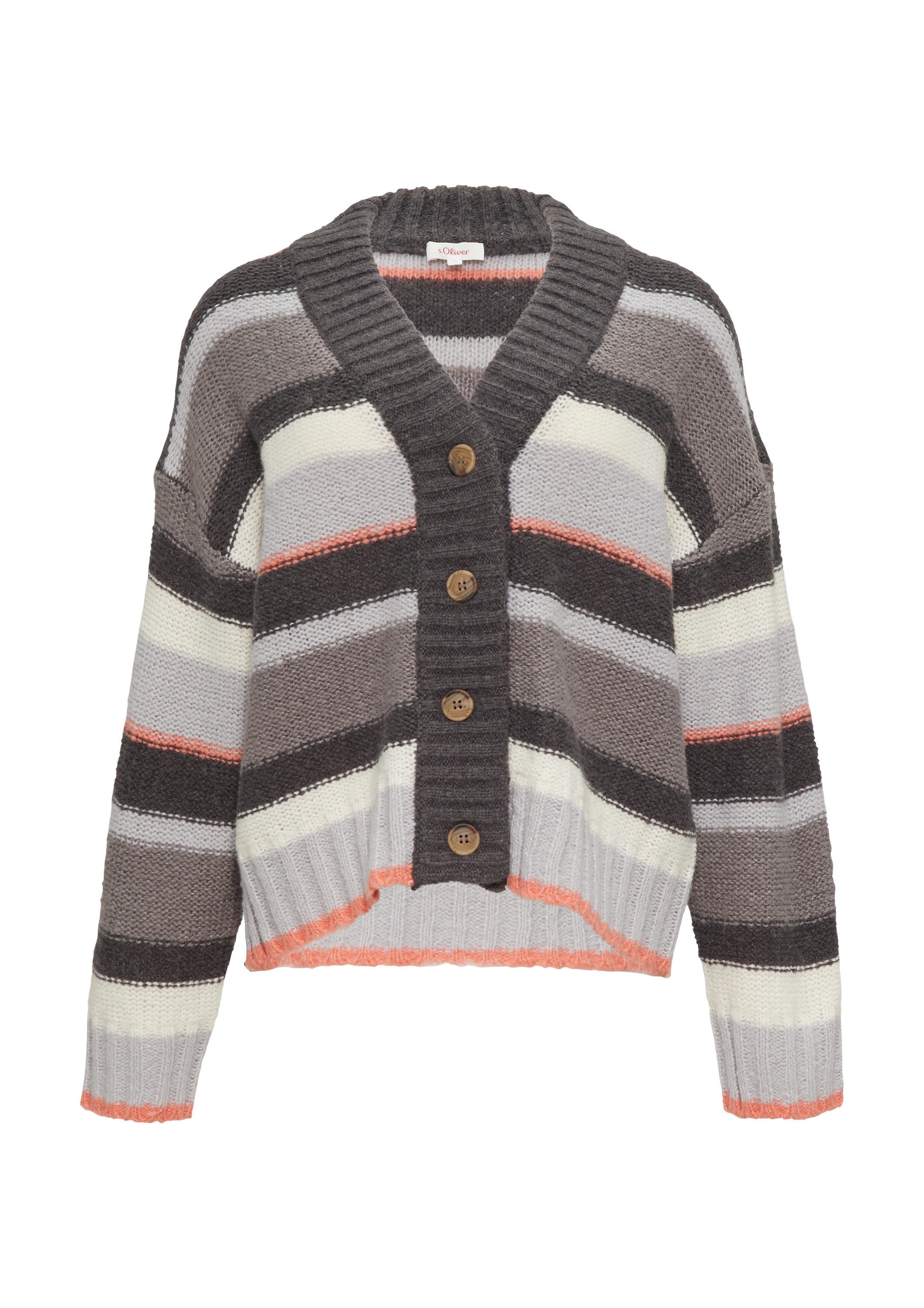 s.Oliver Cardigan Strickjacke Gestreifte Strickjacke mit günstig online kaufen