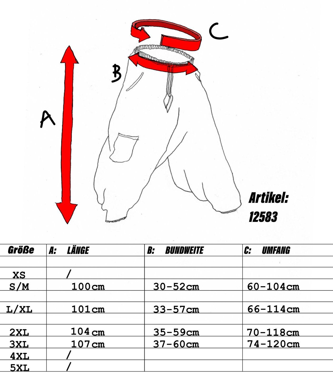 KUNST UND MAGIE Haremshose Baggy Pants Hippie Baumwolle Haremshose Lebensblume Flower of Life