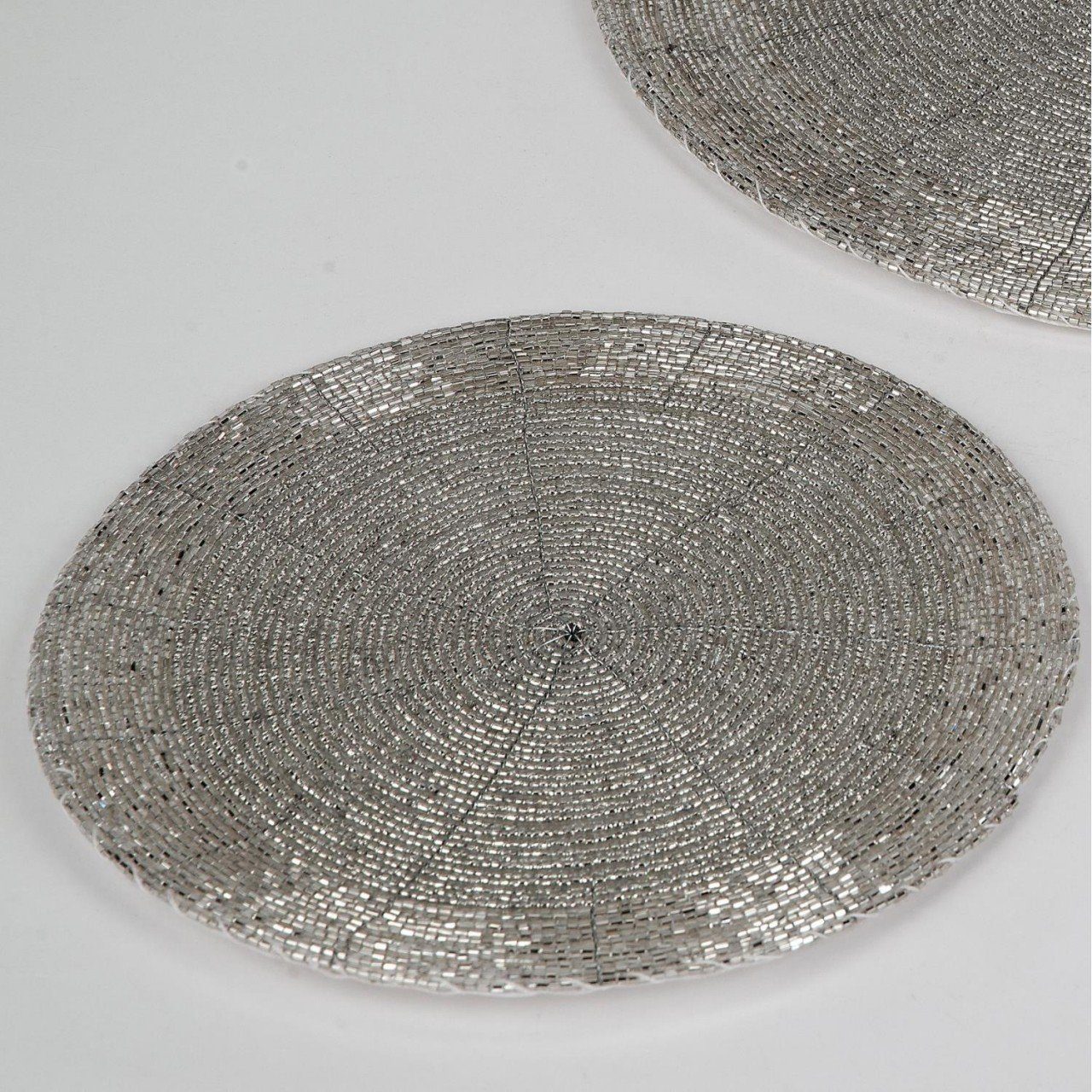 formano Glasuntersetzer Silber D:10cm Kunststoff Perlen