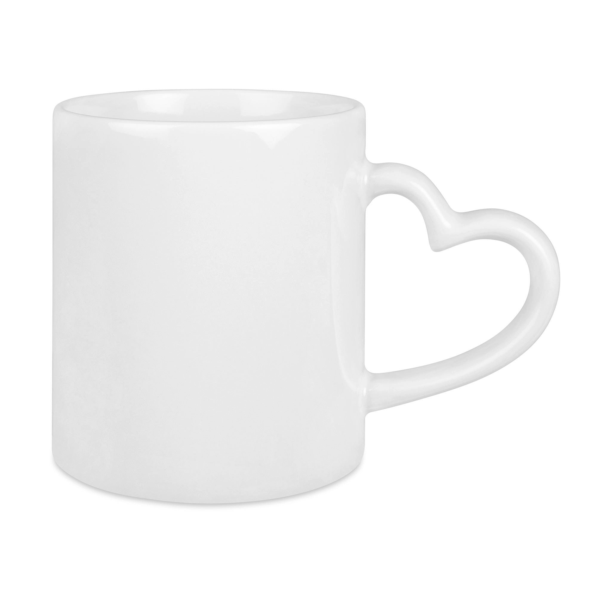 PlottPrint Tasse DUO Herzhenkel Sublimationsrohling 300 ml, 1-tlg., Keramik, Herzhenkel