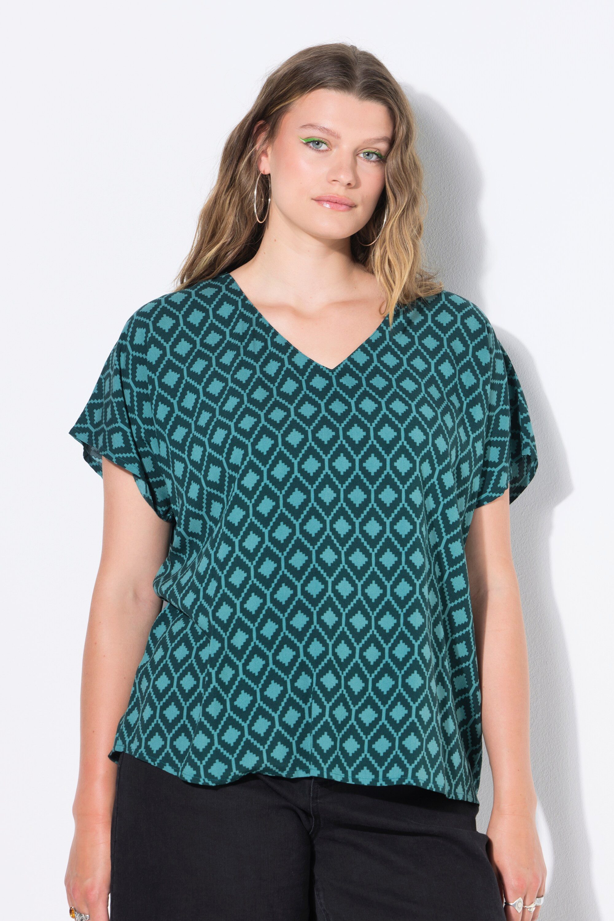 Studio Untold Druckbluse Blusenshirt oversized Rauten günstig online kaufen