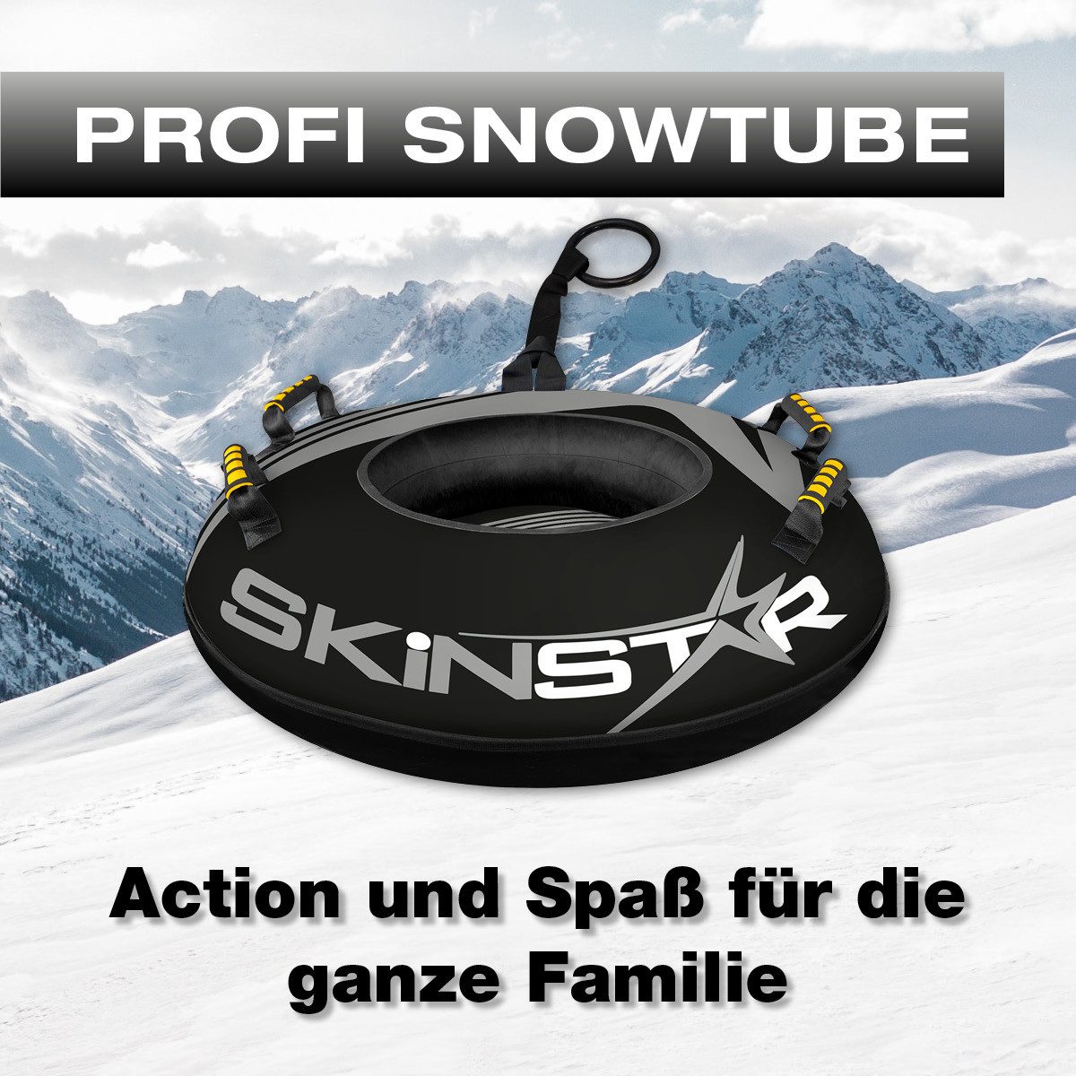 SkinStar Schlitten SkinStar Profi Snowtube schwarz Ø 70cm Rodelreifen Schneereifen