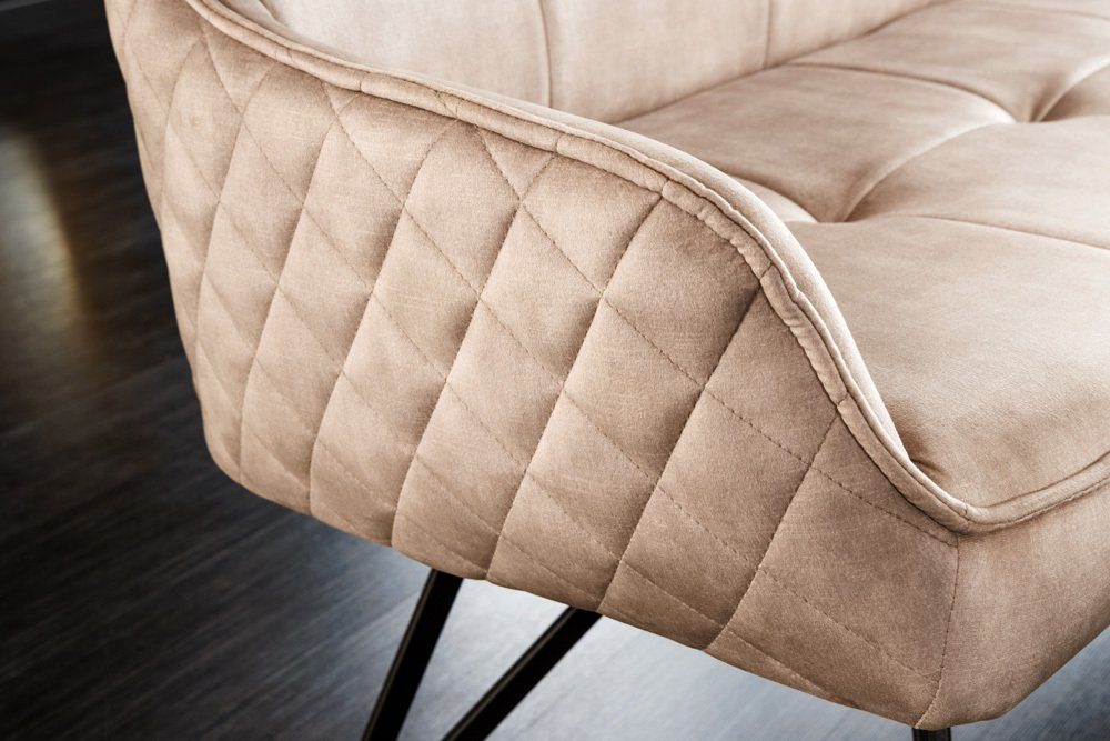 riess-ambiente Sitzbank EUPHORIA 156cm champagner greige / schwarz (Einzelartikel, 1-St), Wohnzimmer · Samt · Metall · Flur · Küche · Esszimmer · Retro Design – Bild 5 von 5