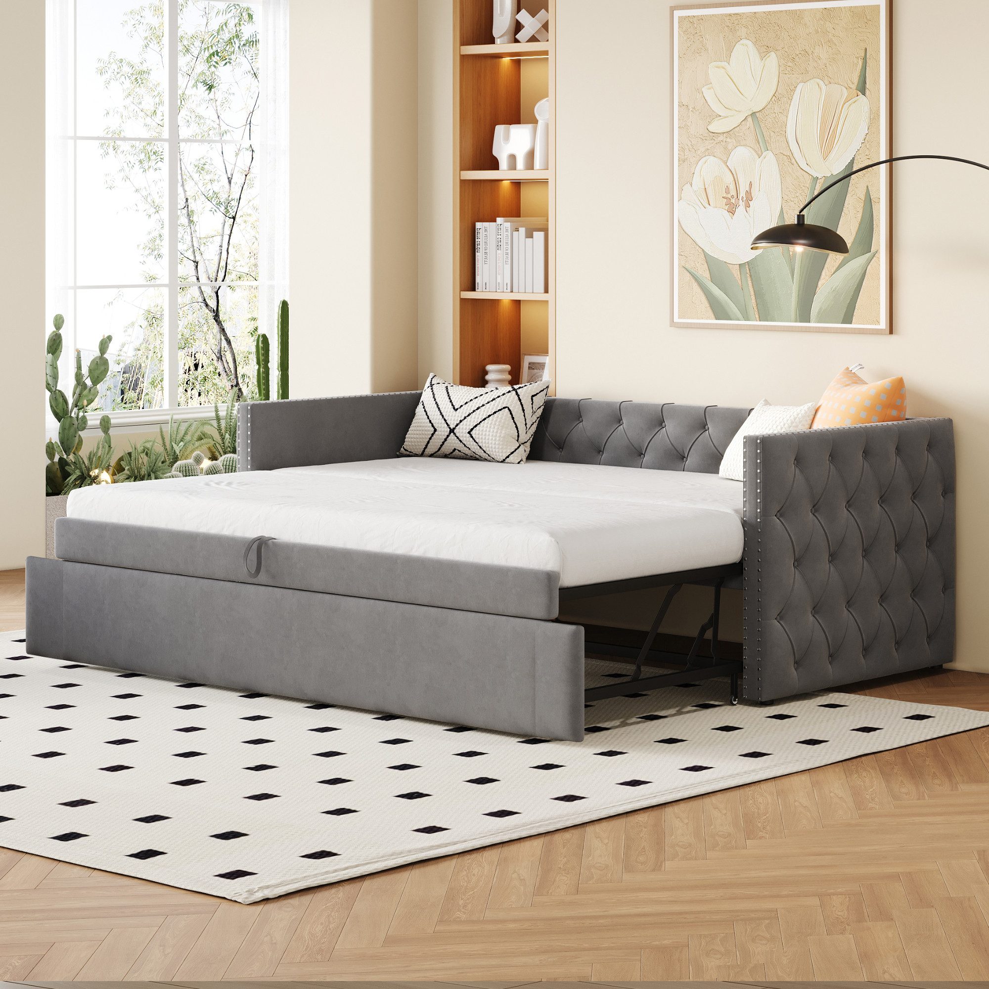 Merax Daybett, Tagesbett Schlafsofa mit Unterbett günstig online kaufen