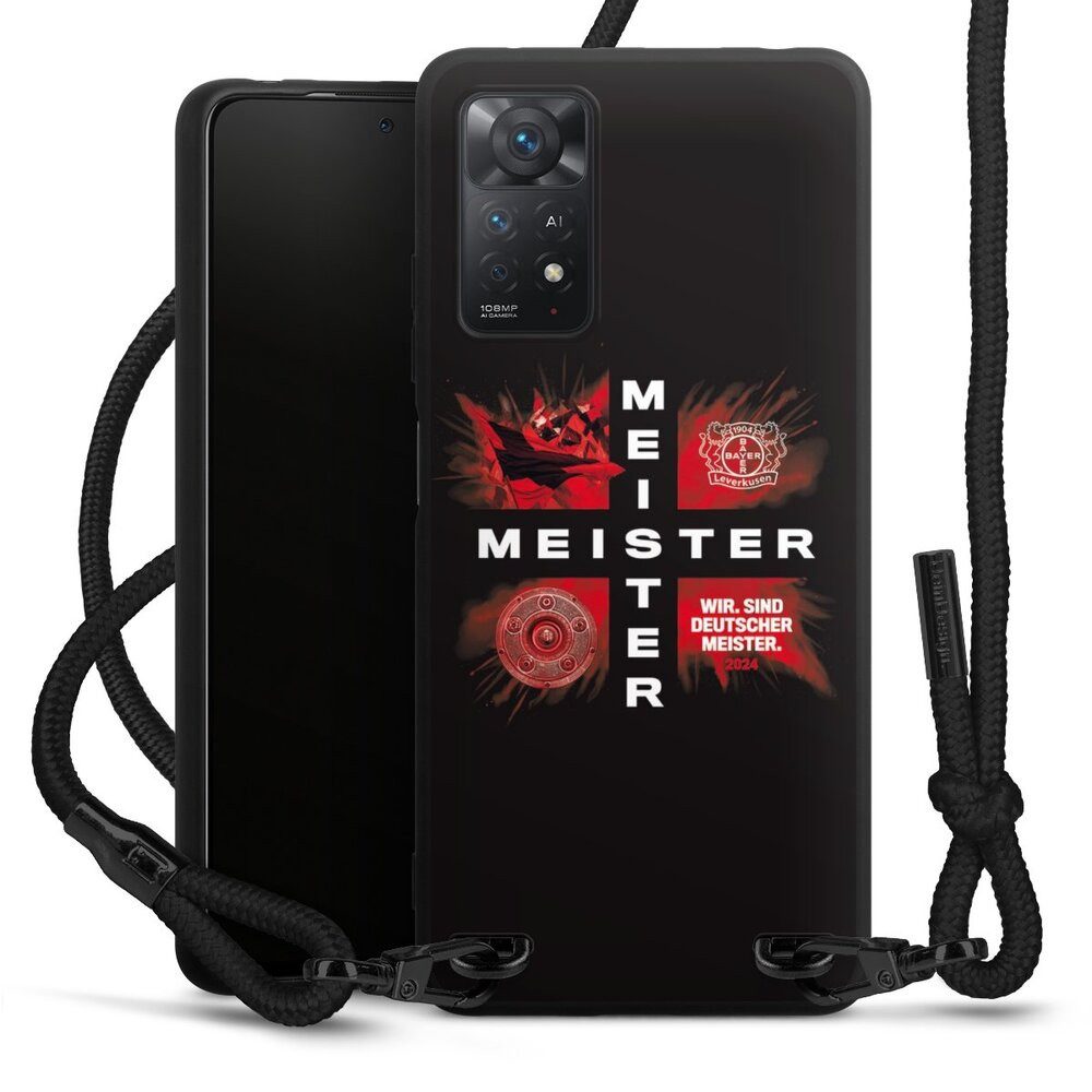 DeinDesign Handyhülle Bayer 04 Leverkusen Meister Offizielles Lizenzprodukt, Xiaomi Redmi Note 11 Pro 5G Premium Handykette Hülle mit Band