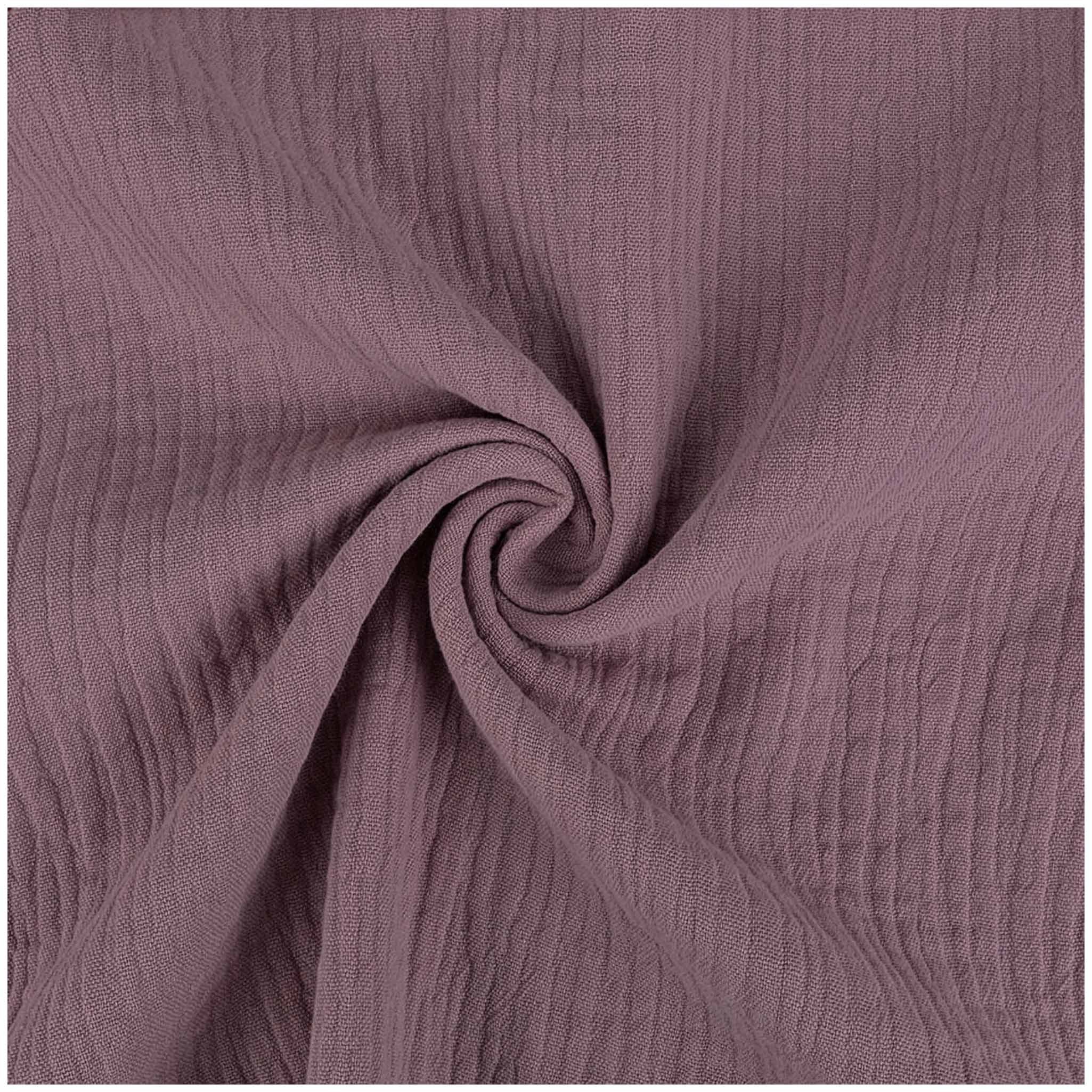 maDDma Stoff 50x130cm Musselin Stoff uni Meterware Mulltuch, altviolett