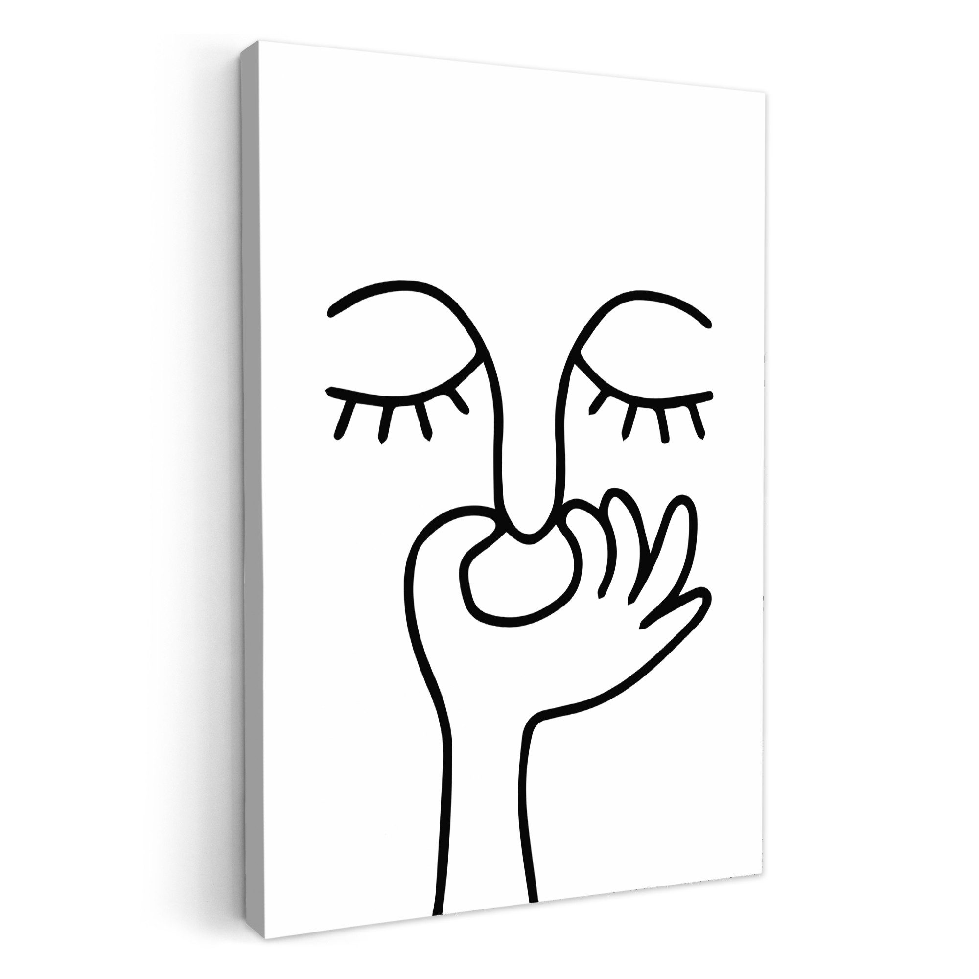 OneMillionCanvasses® Leinwandbild Line art - Gesicht - Weiß, Fotodruck (1 S günstig online kaufen