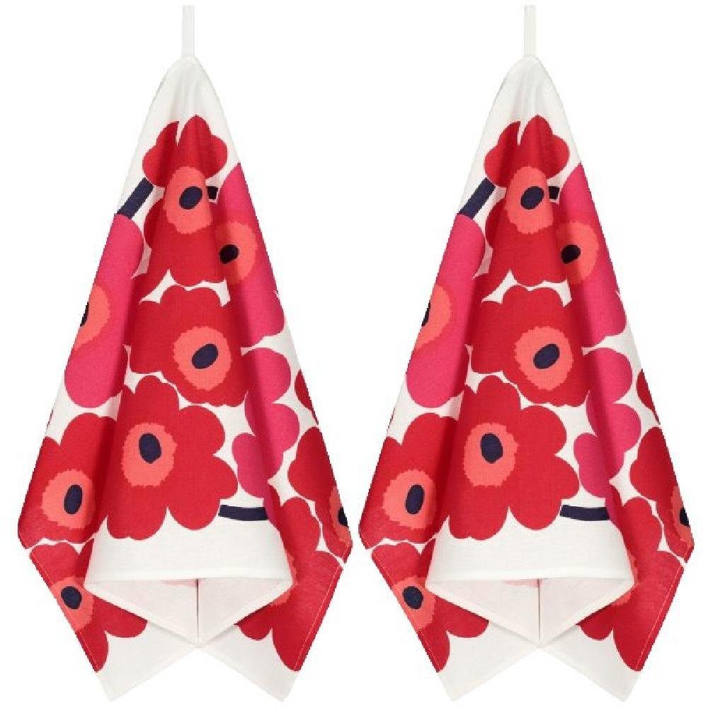 Marimekko Geschirrtuch Geschirrtücher Unikko Tea (2-teilig) White-Red