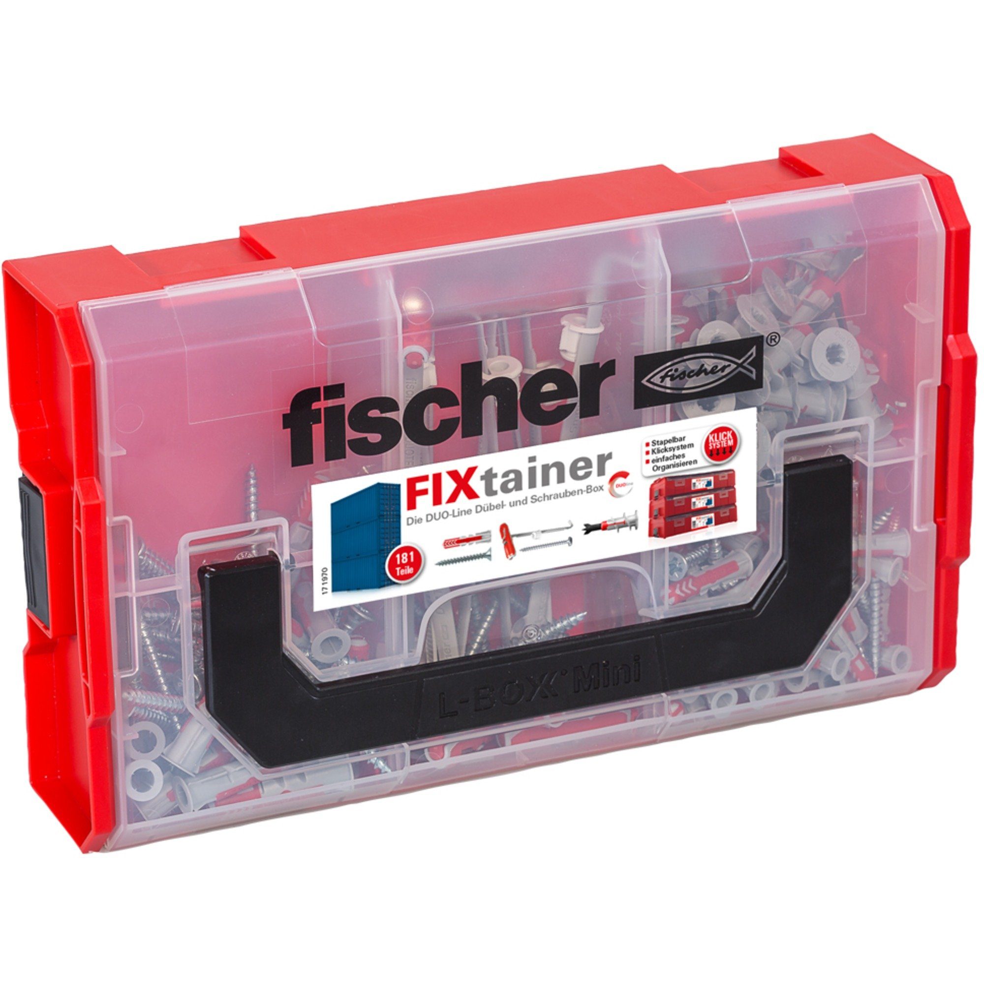Werkzeugkoffer fischer FixTainer-DUOLINE, Dübel, (mit Schrauben