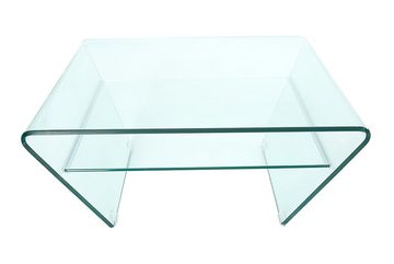 riess-ambiente Couchtisch FANTOME 70cm transparent, Wohnzimmer · Trapez · Glas · mit Ablagefach