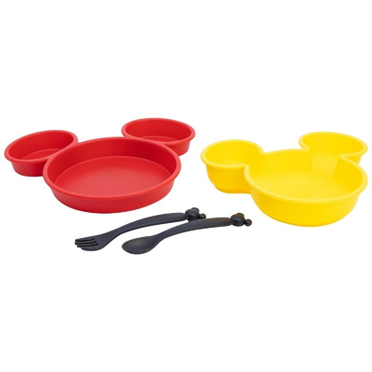 Disney Mickey Mouse Kindergeschirr-Set Kindergeschirr-Set 4-teilig – Teller, Schale & Besteck in Geschenkbox (4-tlg)